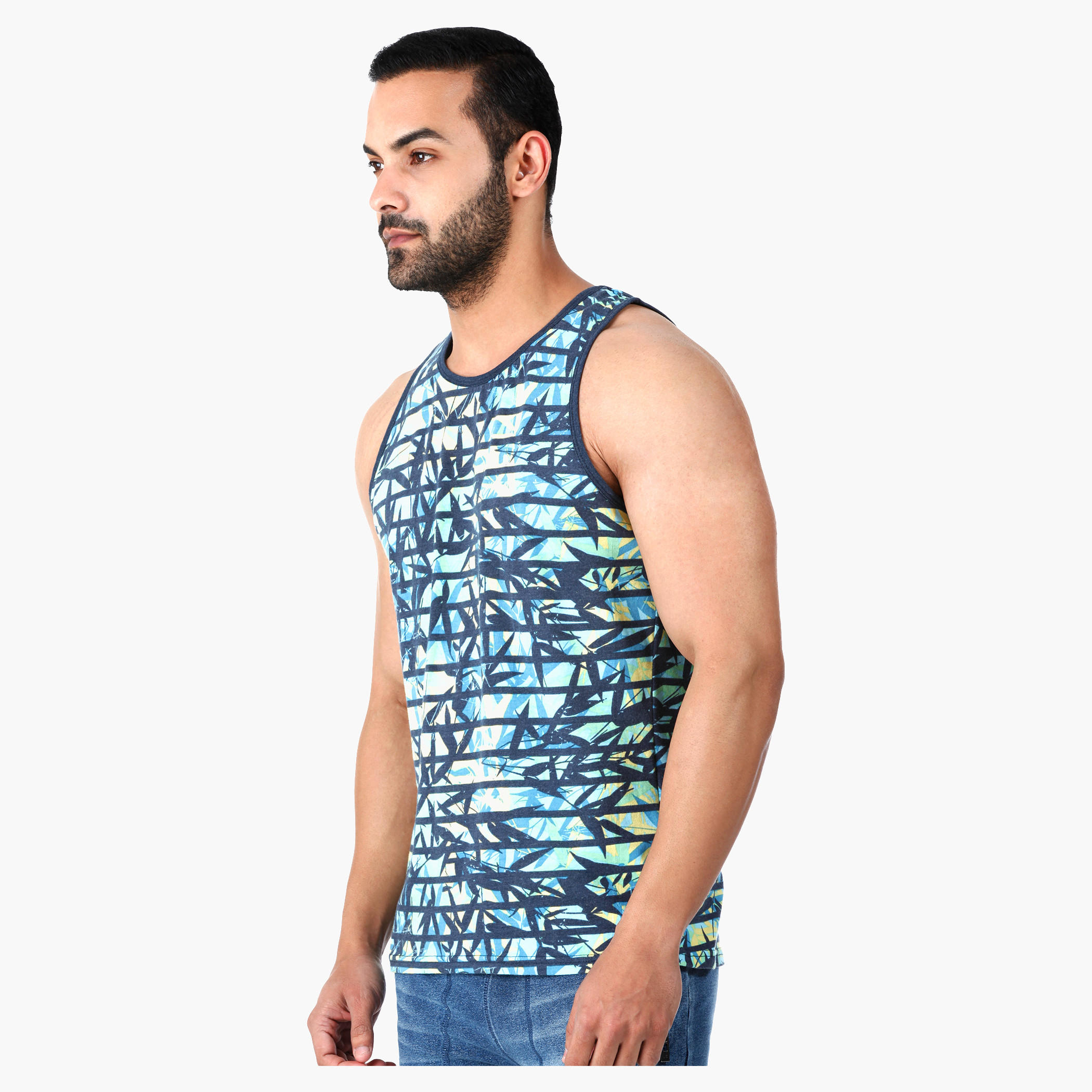 Printed Round Neck Tank Top in Regular Fit-men-clothing-tshirtsandpolos-vests-image-3