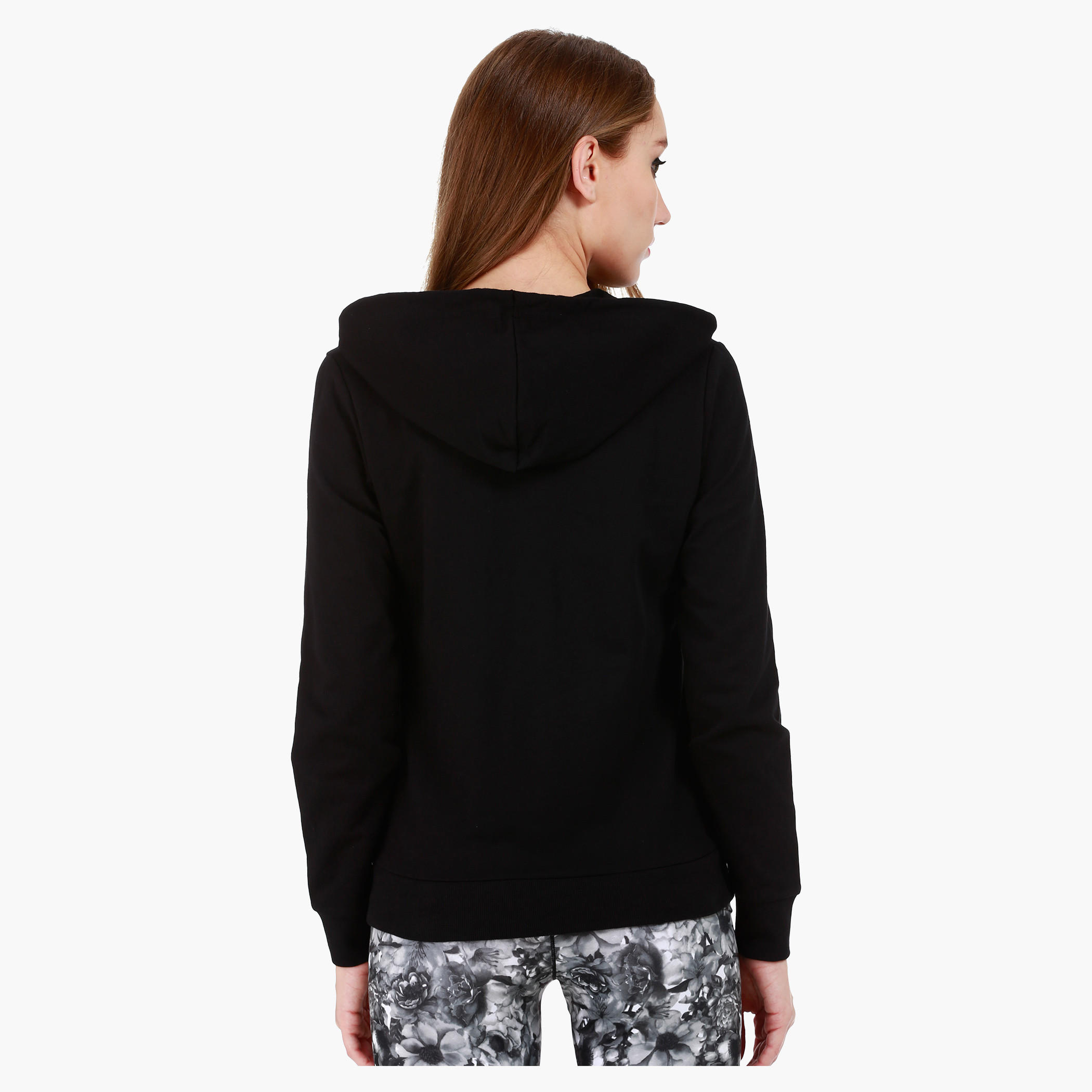 Basic Hooded Jacket with Long Sleeves in Slim Fit-women-clothing-sportswearandactivewear-hoodiesandsweatshirts-image-2