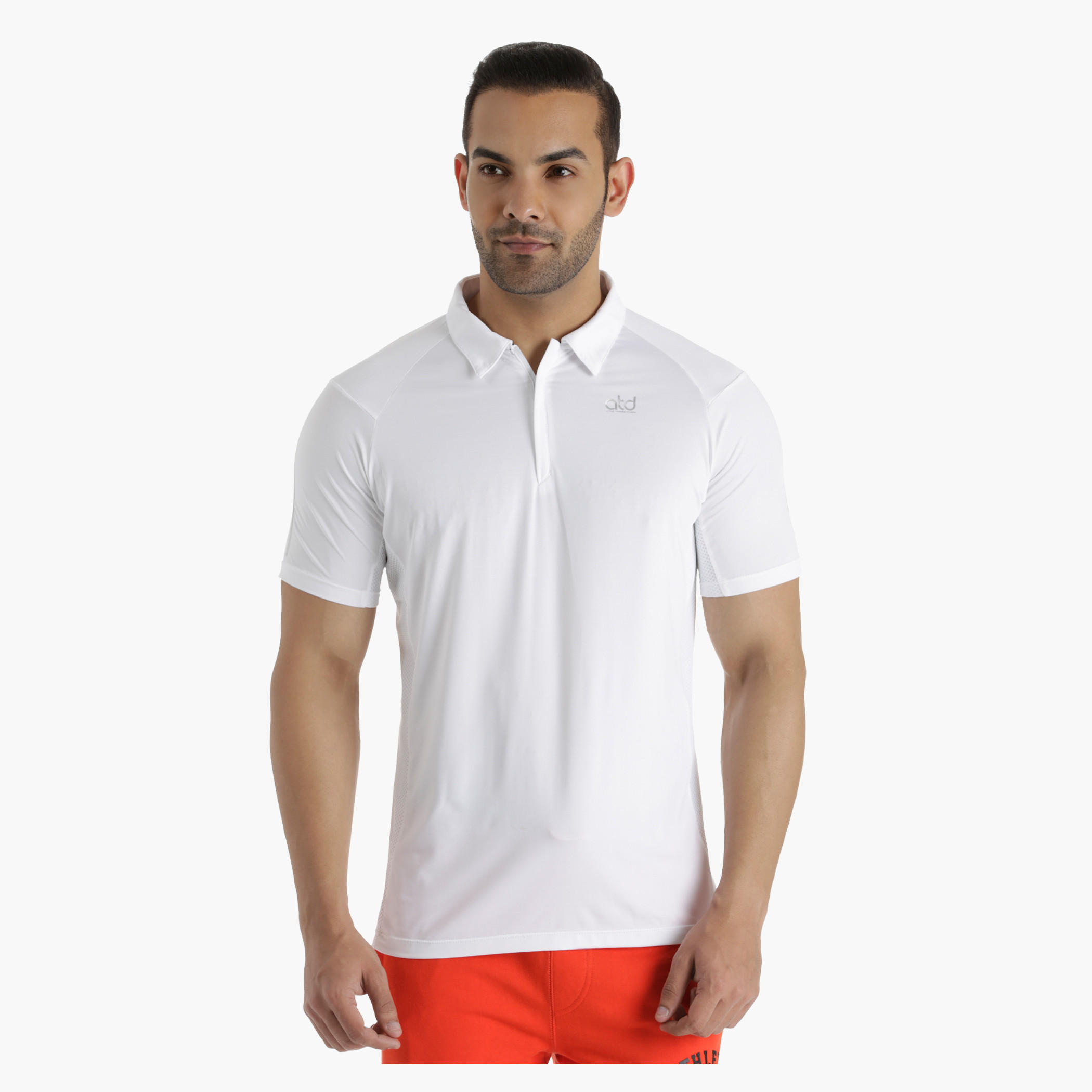Polo T-Shirt with Raglan Sleeves and Cut-and-Sew Mesh Inserts in Regular Fit-men-clothing-tshirtsandpolos-polos-image-1