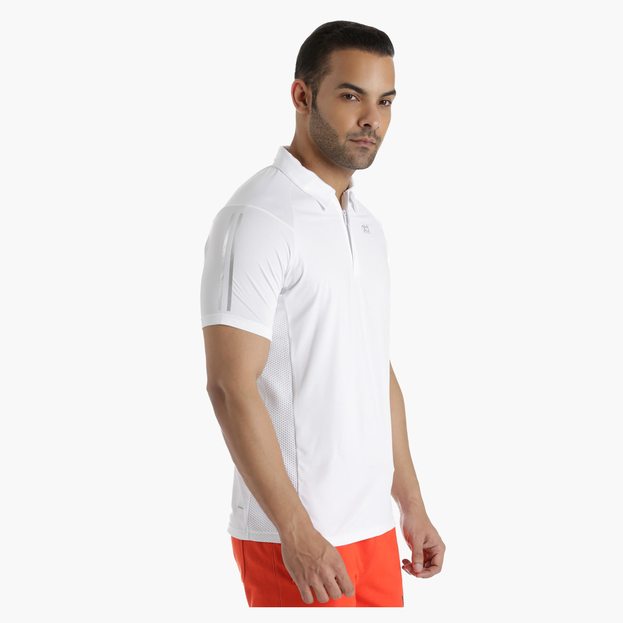 Polo T-Shirt with Raglan Sleeves and Cut-and-Sew Mesh Inserts in Regular Fit-men-clothing-tshirtsandpolos-polos-image-3