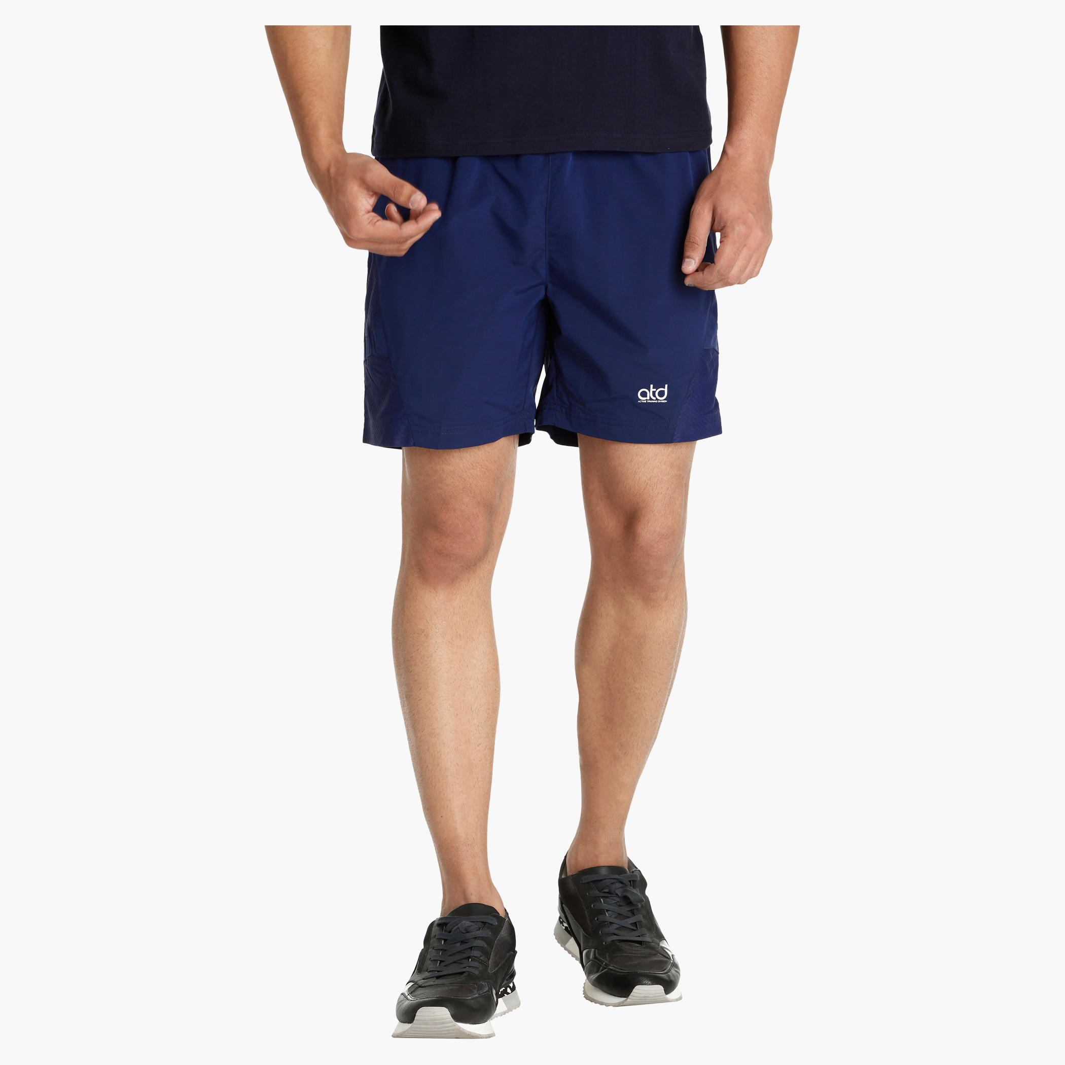 Woven Shorts with Mesh Insert-men-clothing-sportswearandactivewear-bottoms-image-1