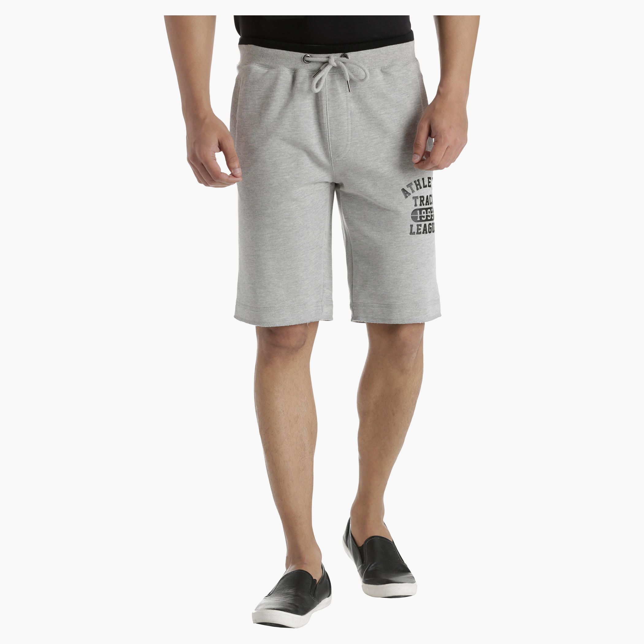 Printed Half-Length Shorts with Waistband Tipping-men-clothing-sportswearandactivewear-bottoms-image-1