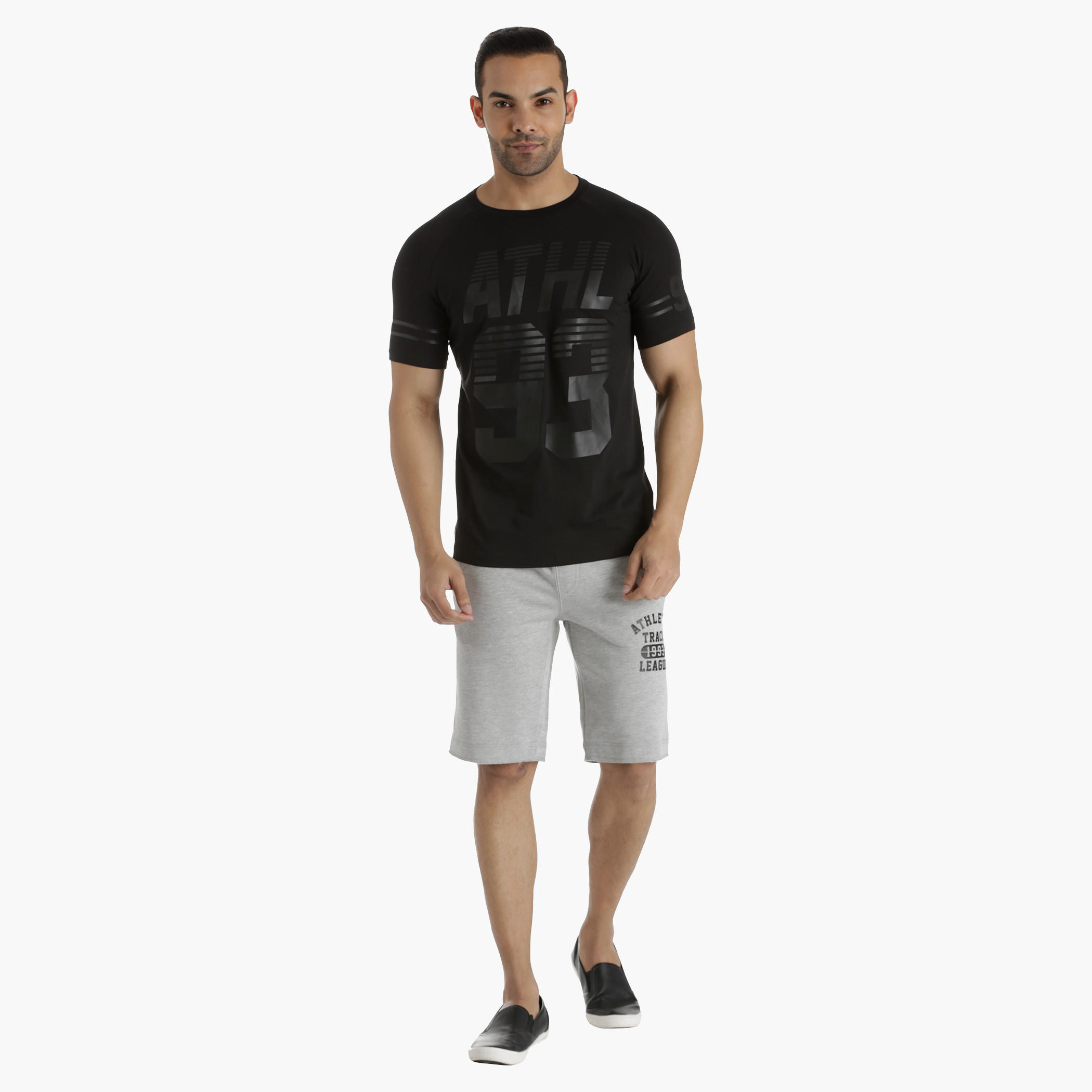 Printed Half-Length Shorts with Waistband Tipping-men-clothing-sportswearandactivewear-bottoms-image-5
