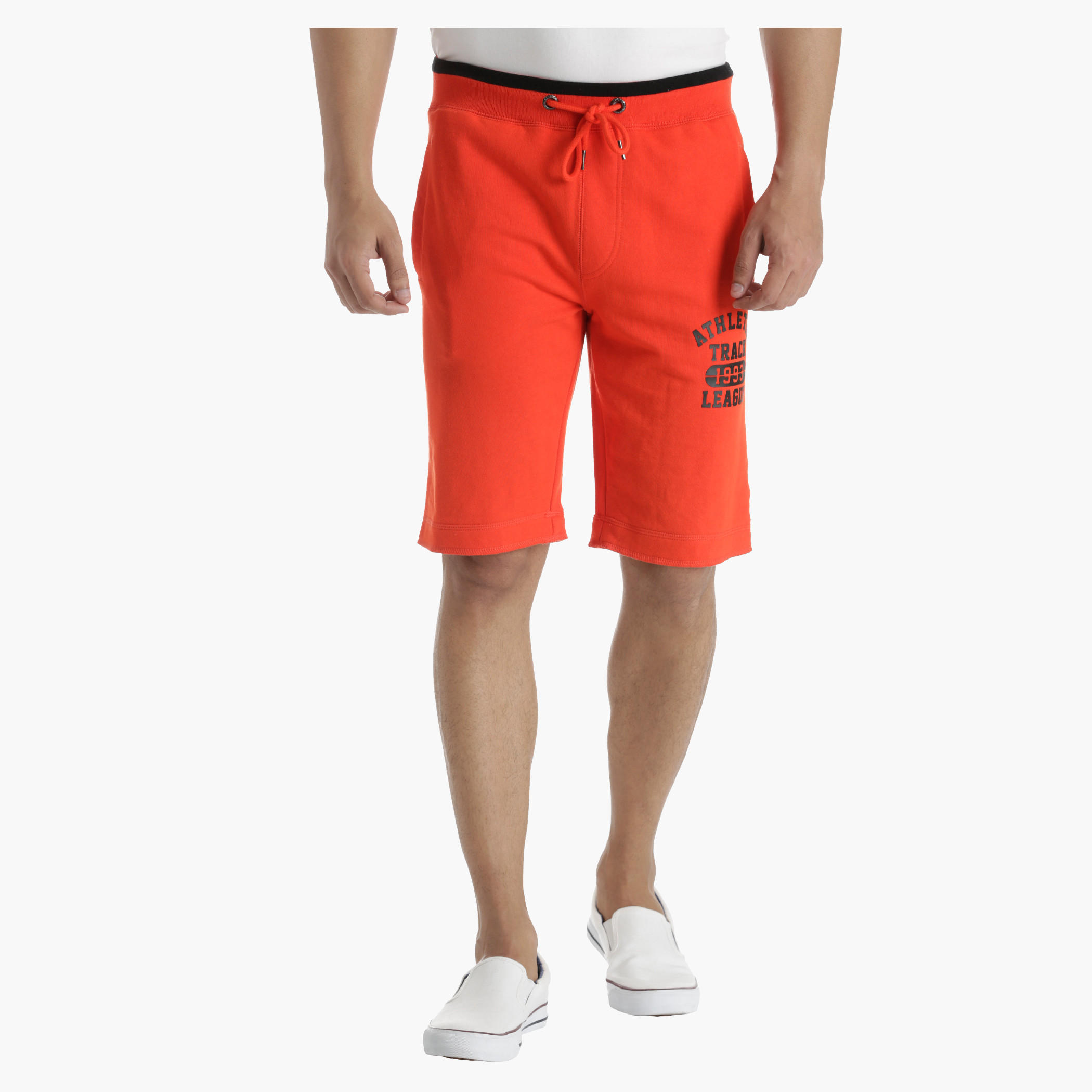 Printed Half-Length Shorts with Waistband Tipping-men-clothing-sportswearandactivewear-bottoms-image-1