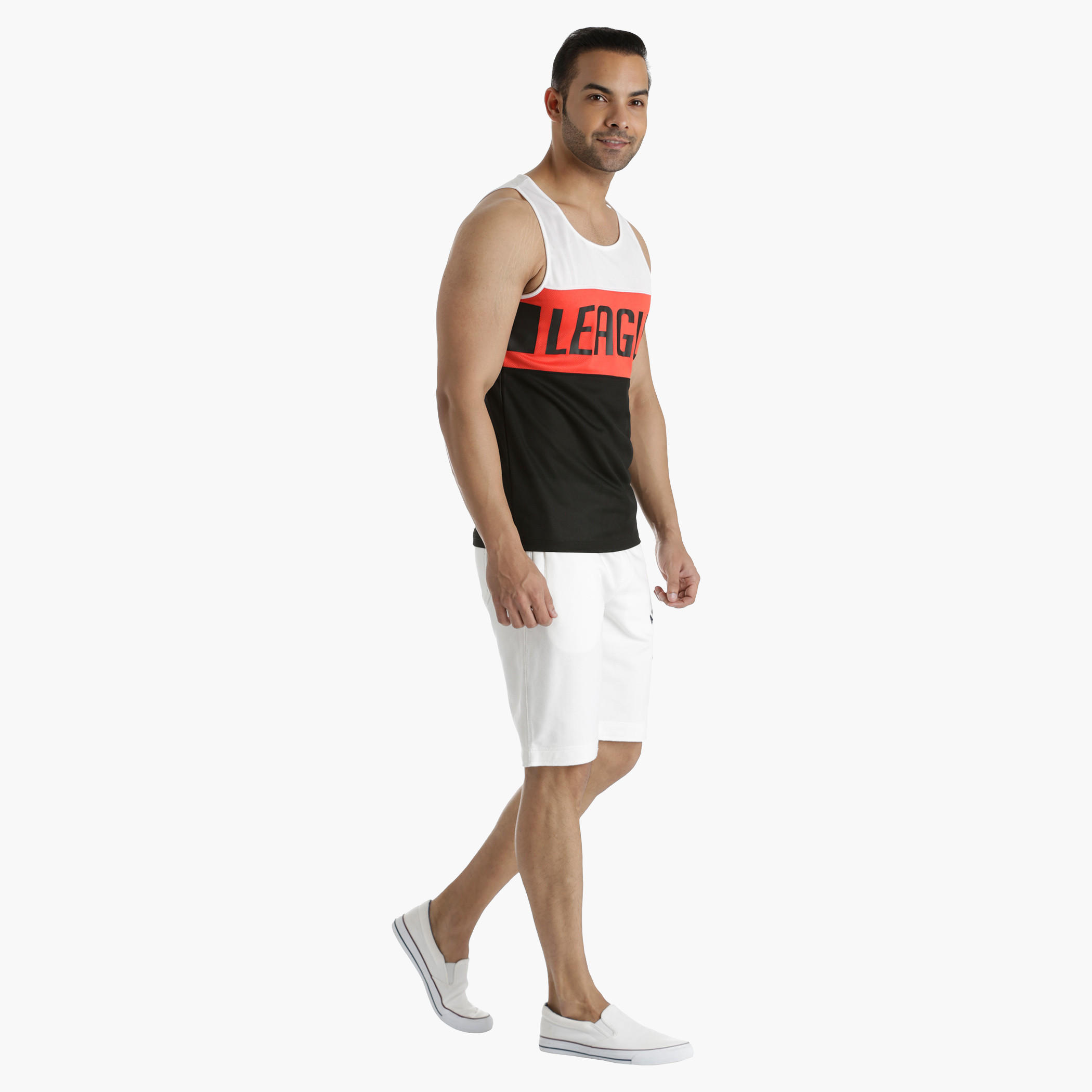 Printed Half-Length Shorts with Waistband Tipping-men-clothing-sportswearandactivewear-bottoms-image-15