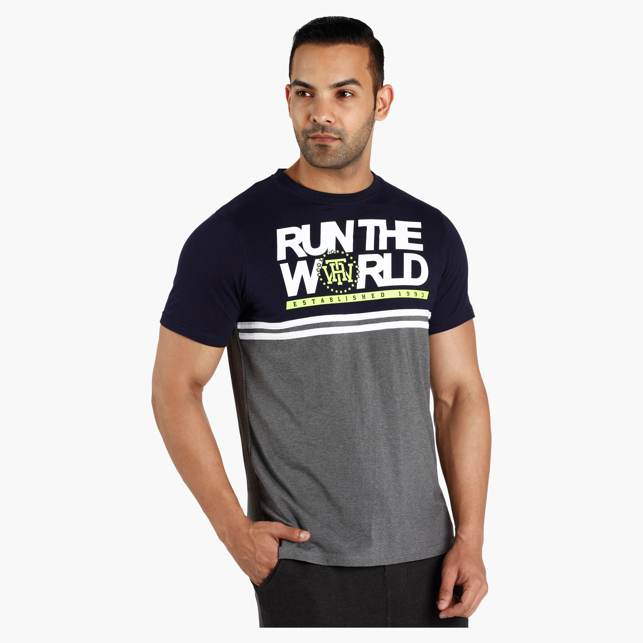 Graphic Print T-Shirt with Short Sleeves-men-clothing-tshirtsandpolos-tshirts-image-1