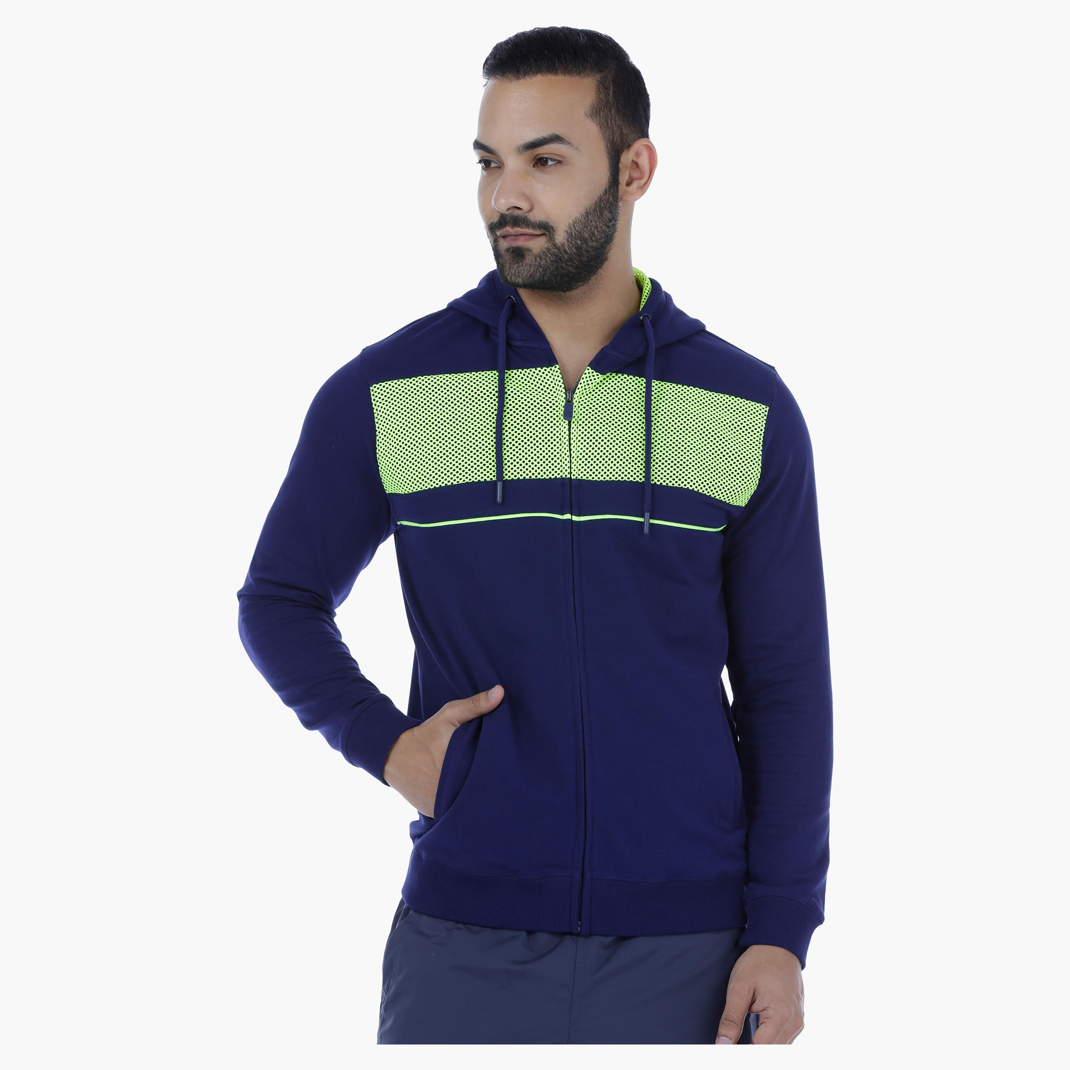Long Sleeves Hooded Jacket with Mesh Detail-men-winterwear-hoodiesandsweatshirts-image-1