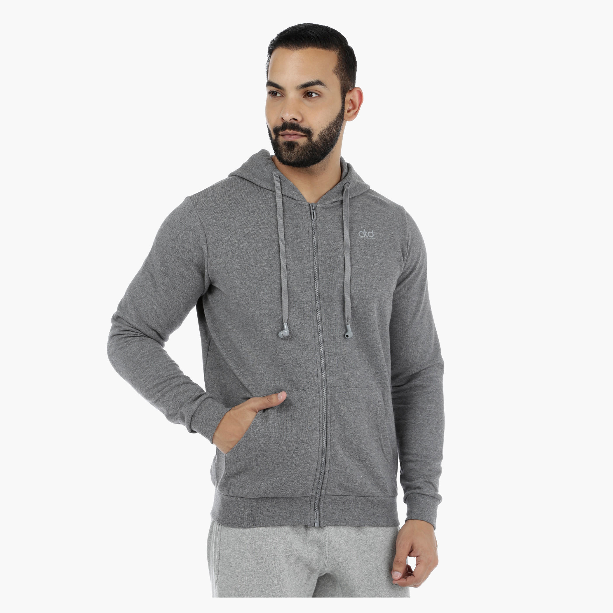 Hooded Sweatshirt with Earbuds-men-winterwear-hoodiesandsweatshirts-image-6