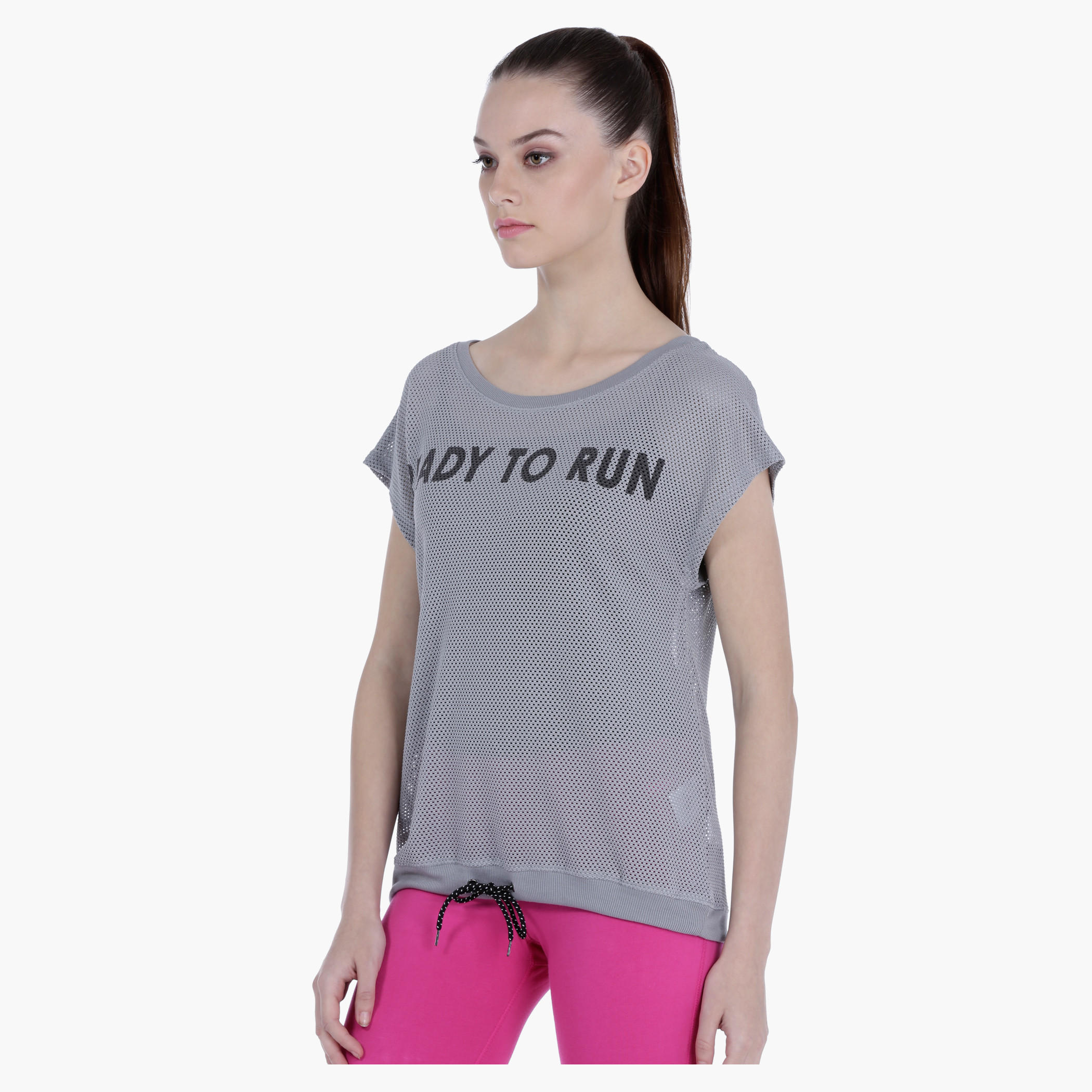 Printed Mesh T-Shirt with Short Sleeves and Round Neck-women-clothing-tshirts-image-3
