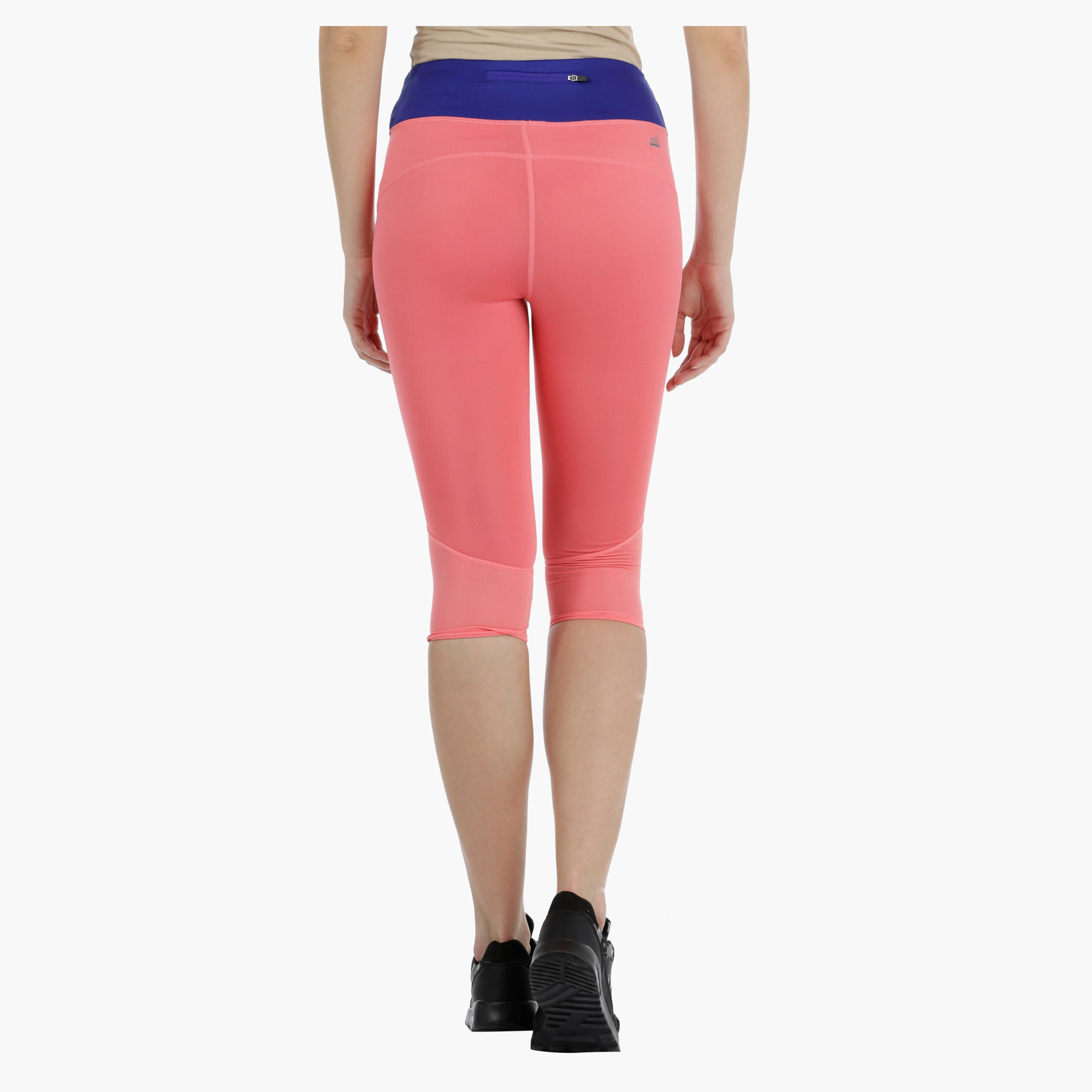 Solid Cropped Leggings with Mesh Inserts-women-clothing-sportswearandactivewear-bottoms-image-2