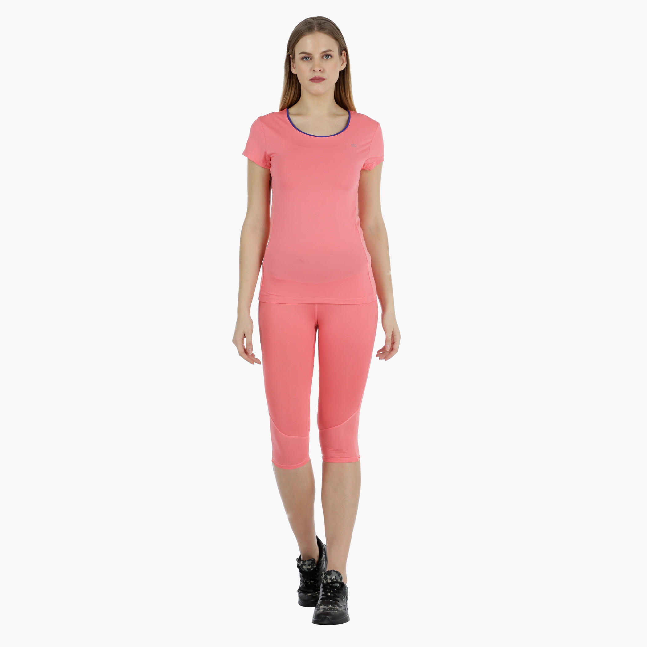 Solid Cropped Leggings with Mesh Inserts-women-clothing-sportswearandactivewear-bottoms-image-5