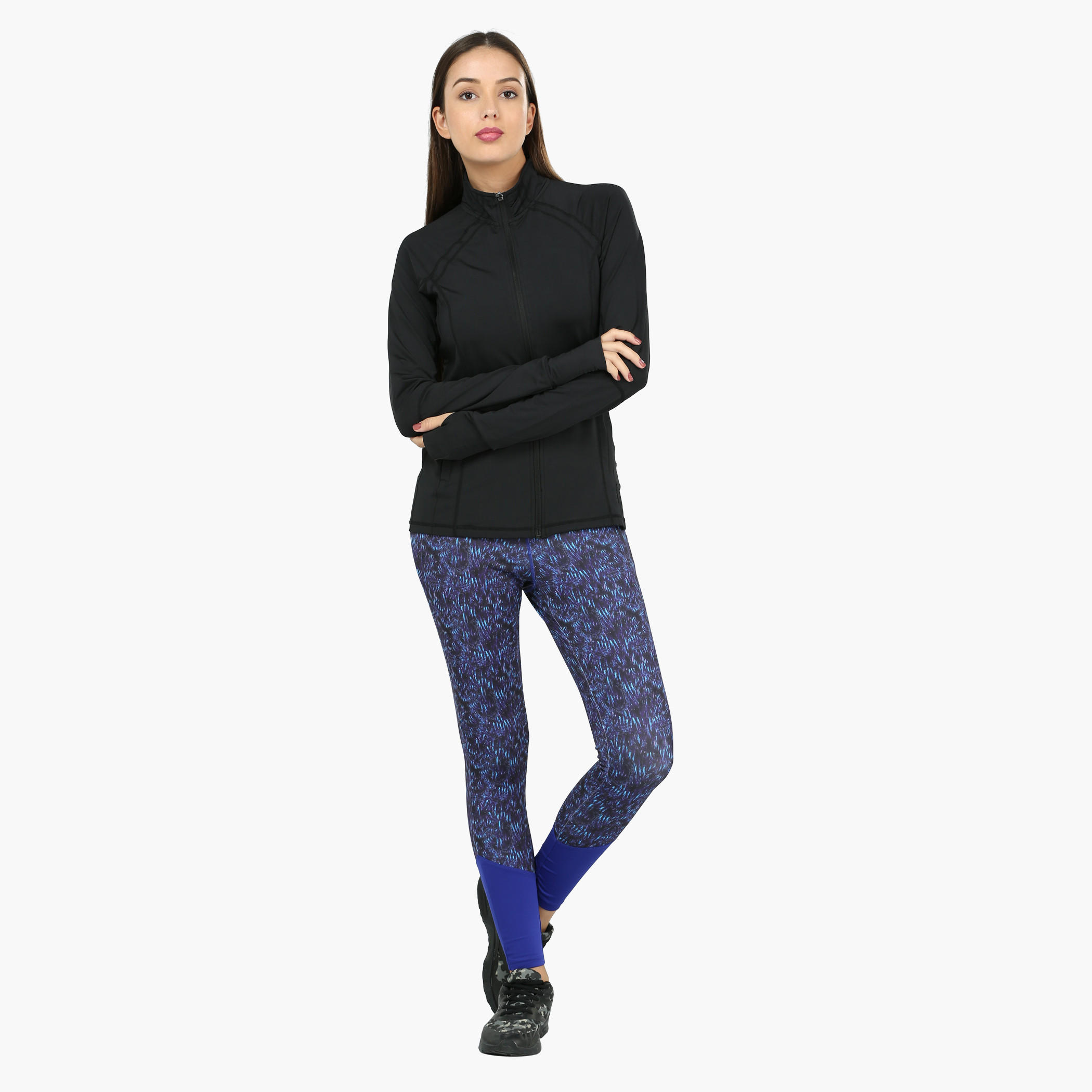 Printed Leggings with Elasticised Waistband-women-clothing-sportswearandactivewear-bottoms-image-5