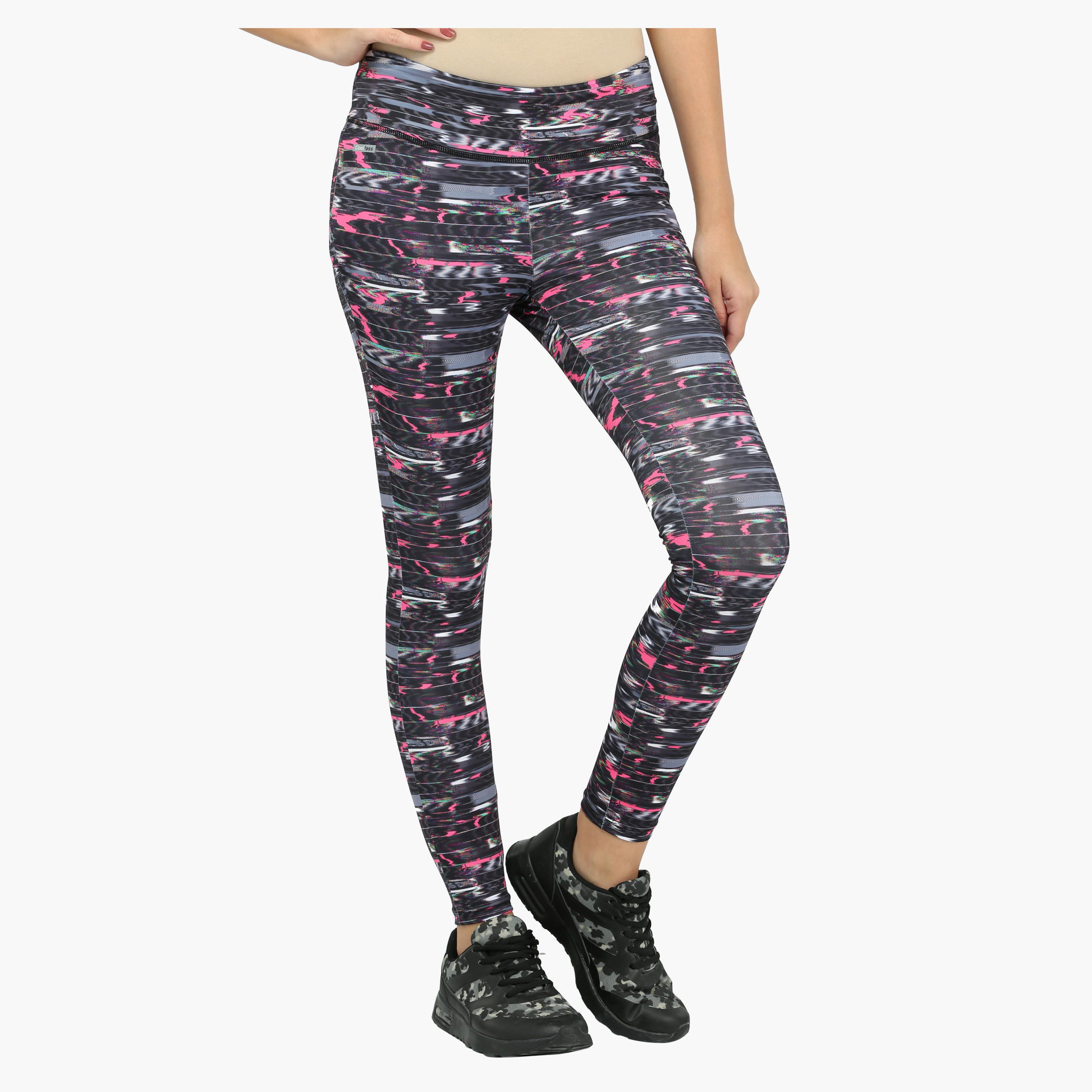 Printed Leggings with Elasticised Waistband-women-clothing-sportswearandactivewear-bottoms-image-1