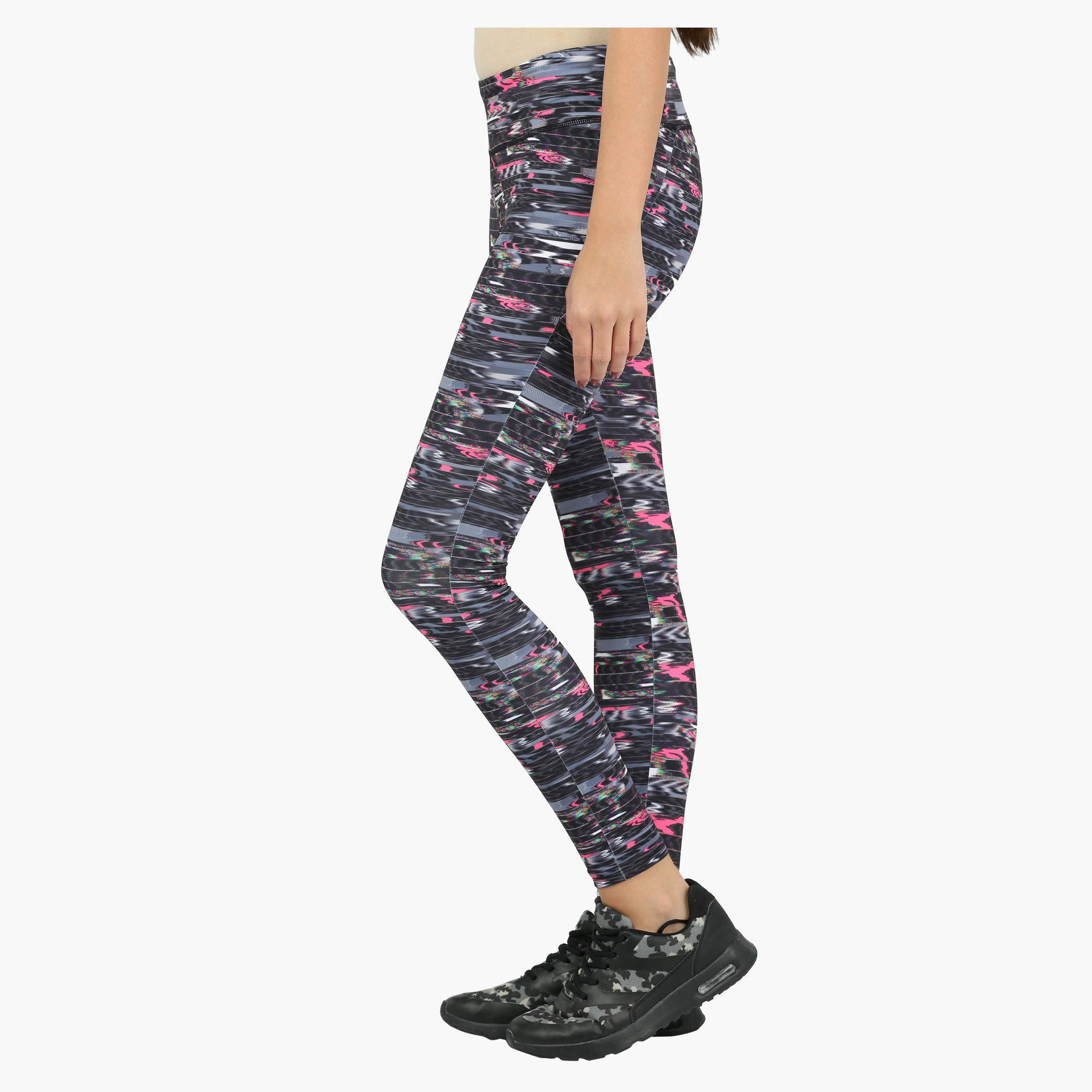 Printed Leggings with Elasticised Waistband-women-clothing-sportswearandactivewear-bottoms-image-3
