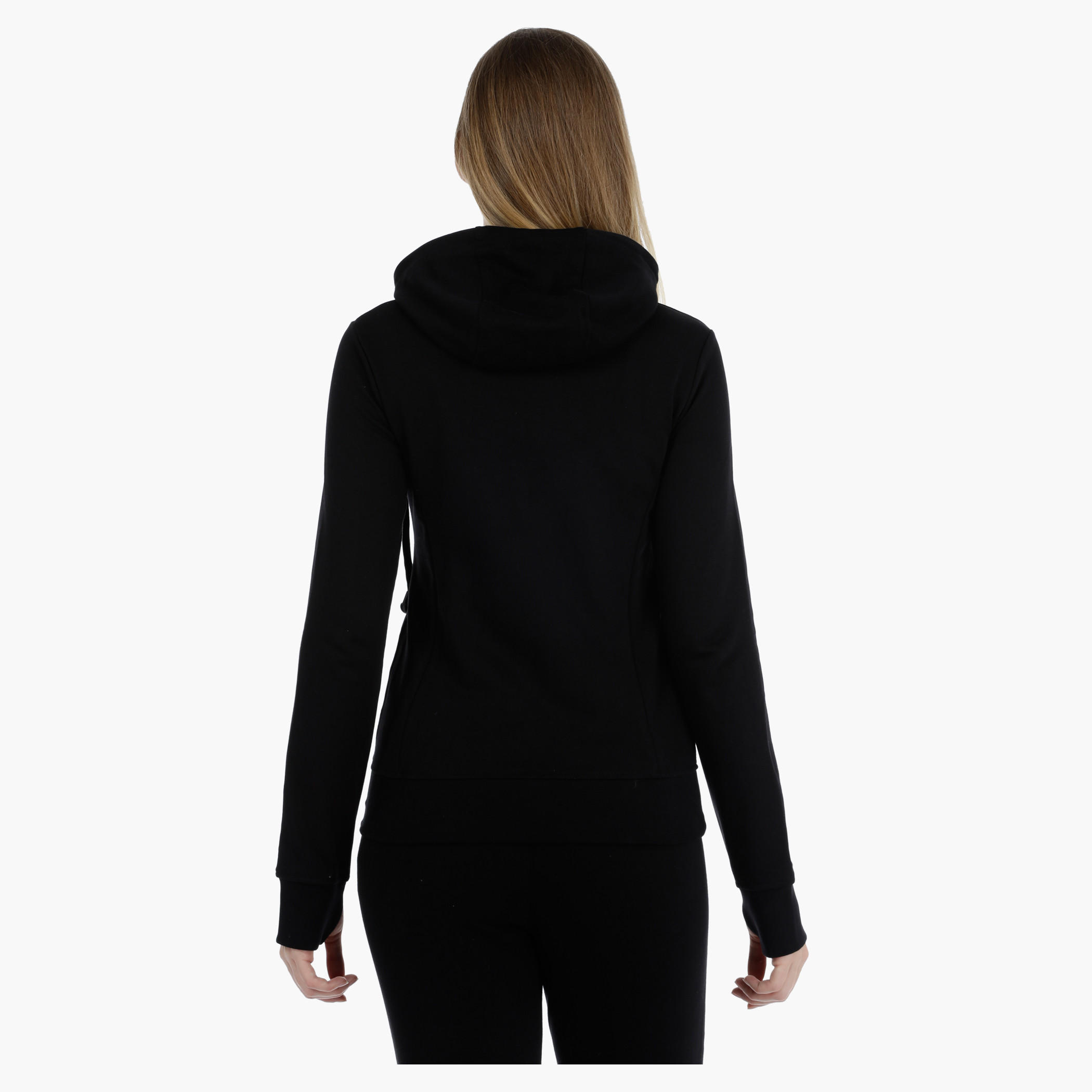Full-sleeved Cut N Sew Hooded Sweatshirt with Earbuds-women-clothing-sportswearandactivewear-hoodiesandsweatshirts-image-2