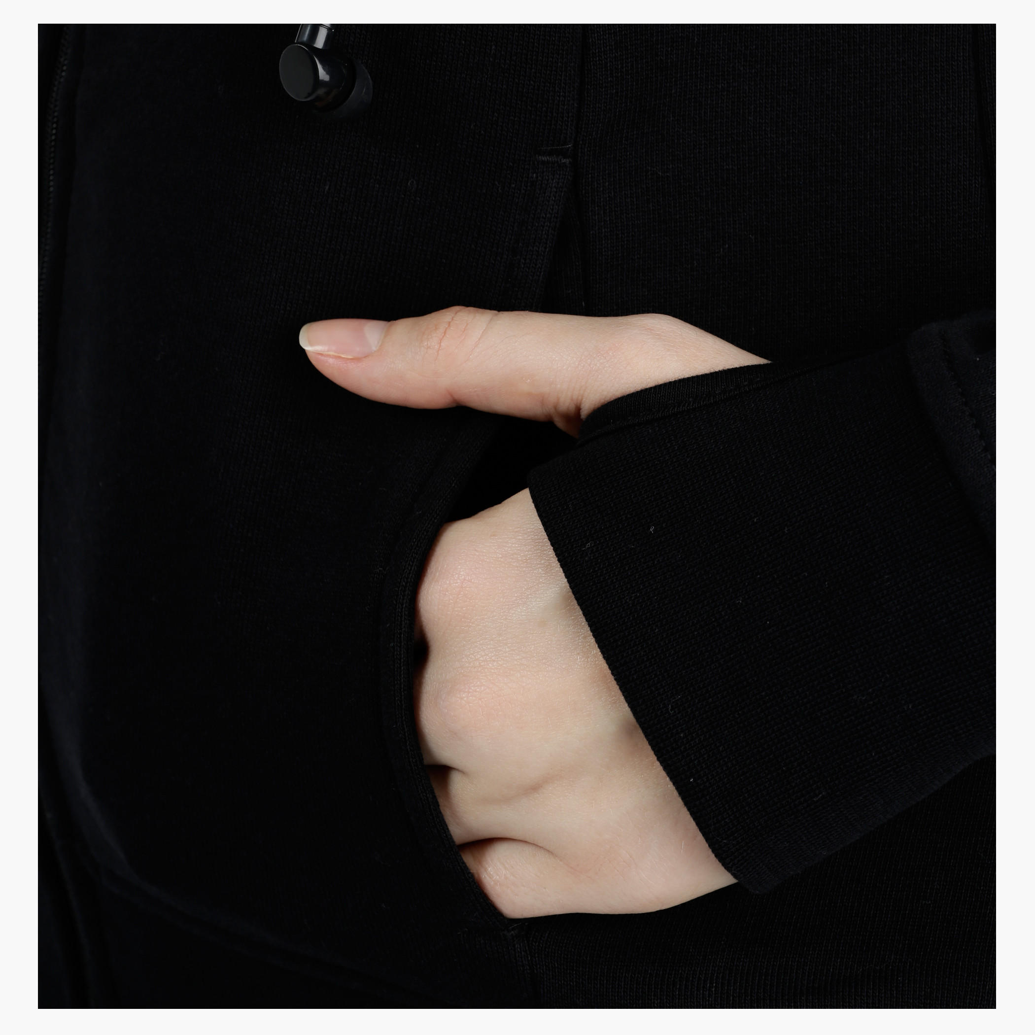 Full-sleeved Cut N Sew Hooded Sweatshirt with Earbuds-women-clothing-sportswearandactivewear-hoodiesandsweatshirts-image-4