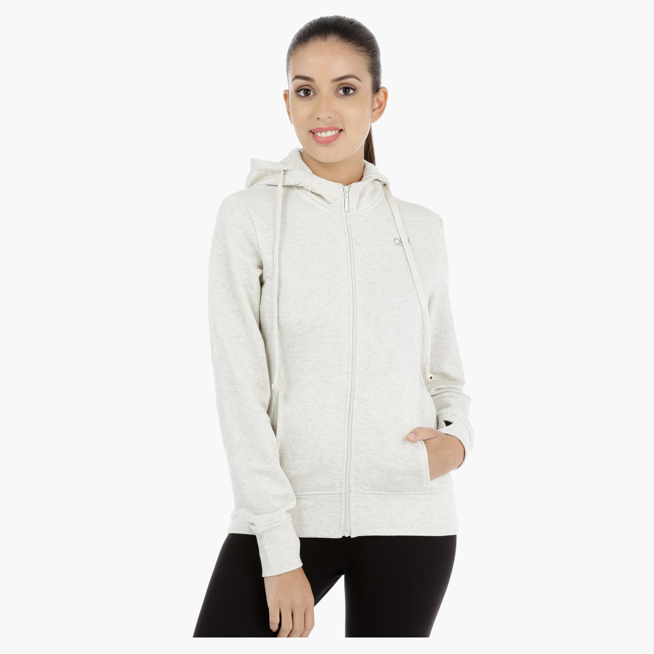 Hooded Long Sleeves Jacket with Earbuds-women-clothing-sportswearandactivewear-hoodiesandsweatshirts-image-1