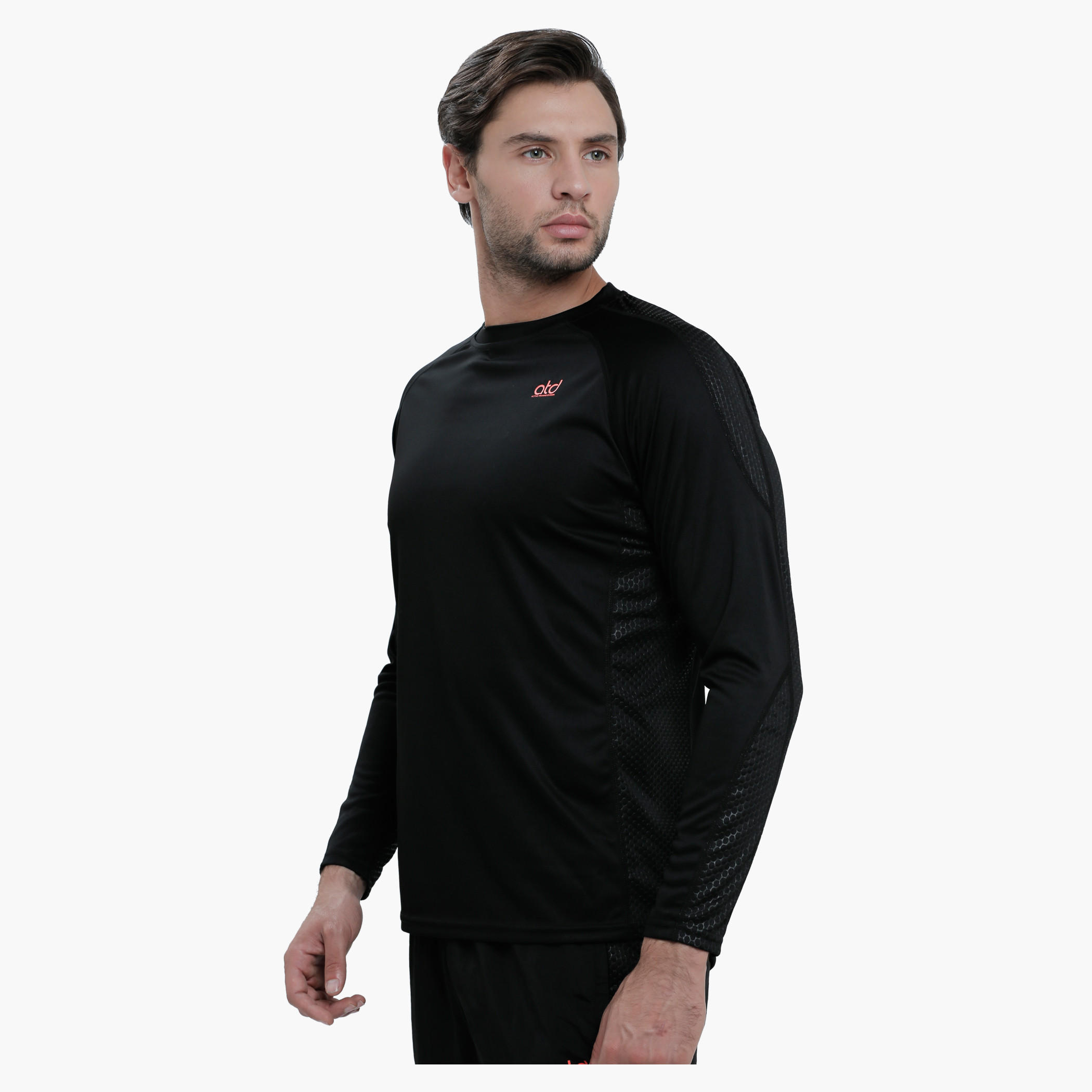 Crew Neck T-Shirt with Long Sleeves-men-clothing-sportswearandactivewear-tshirtsandpolos-image-3