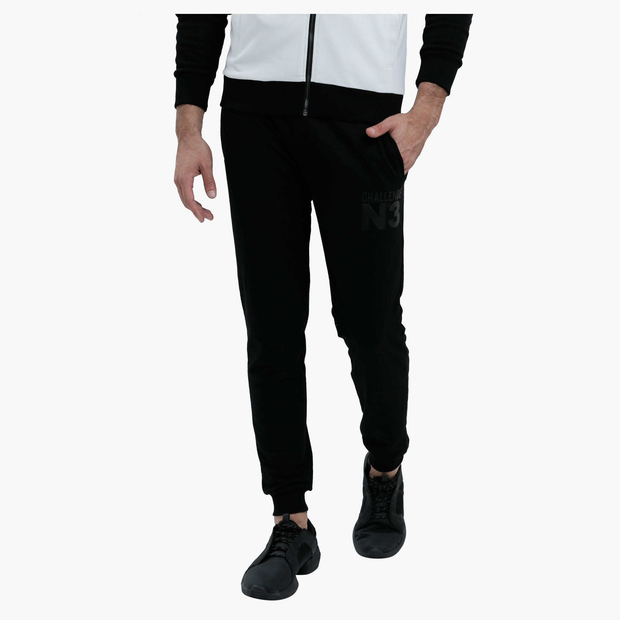 Graphic Print Full Length Jog Pants with Cuffs-men-clothing-bottoms-joggers-image-1