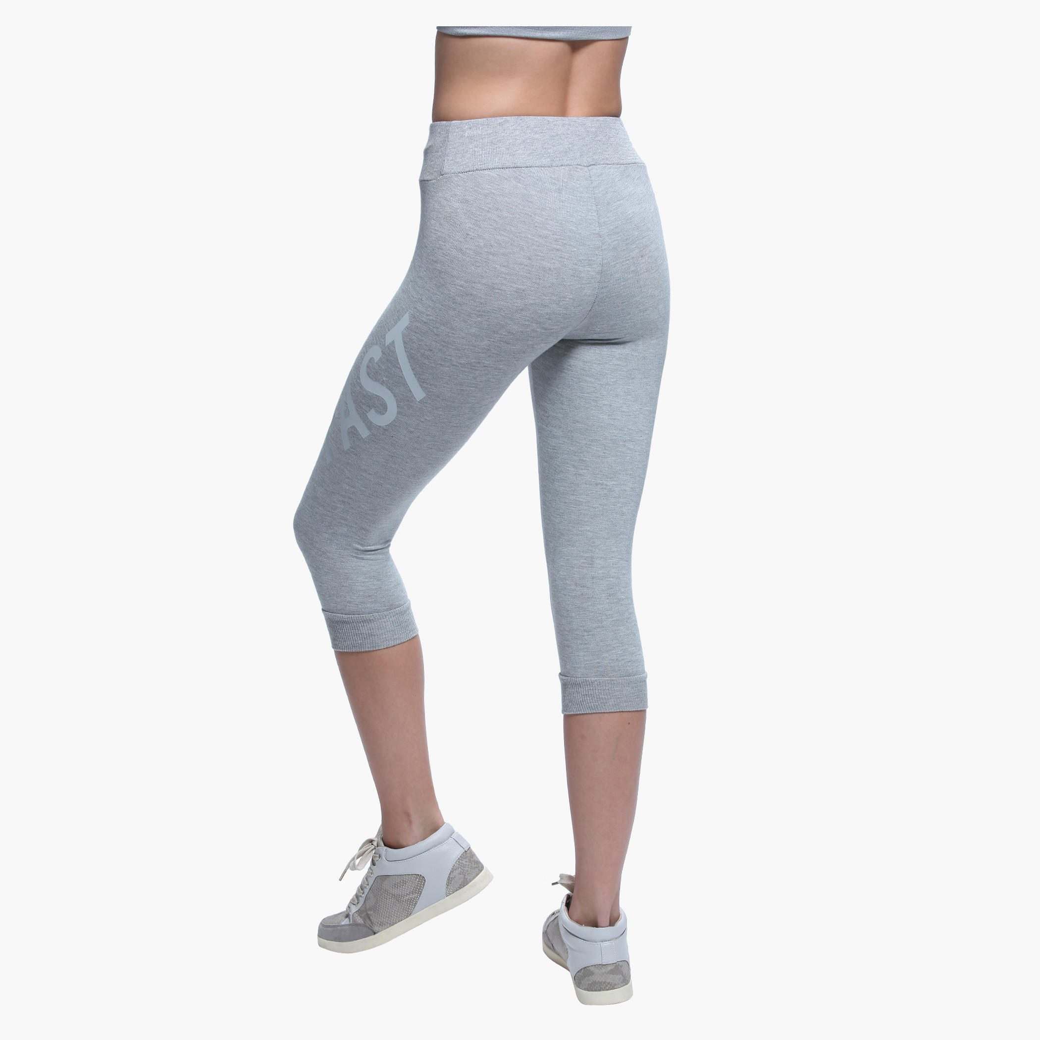 Graphic Print Melange Capri Pants with Elasticised Waistband-women-clothing-sportswearandactivewear-bottoms-image-2