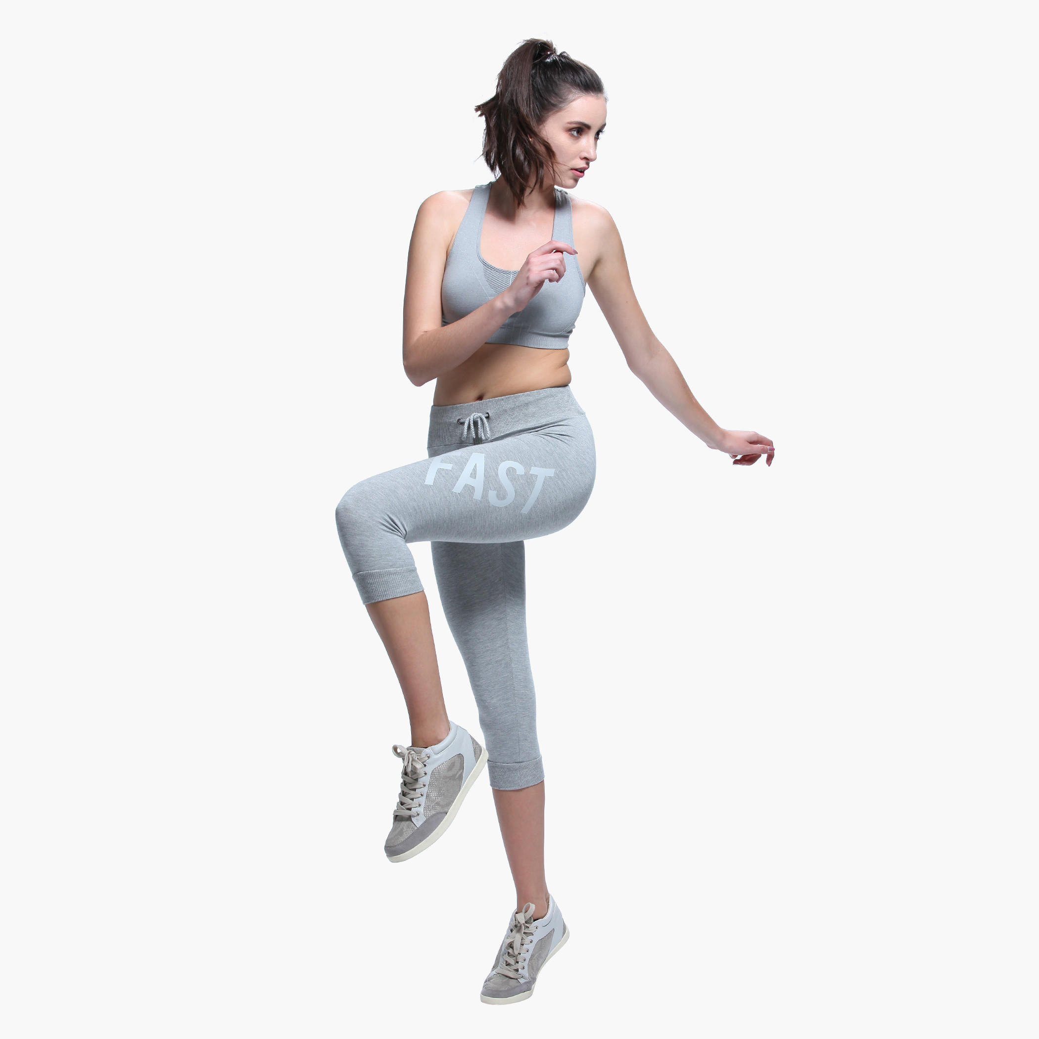 Graphic Print Melange Capri Pants with Elasticised Waistband-women-clothing-sportswearandactivewear-bottoms-image-5