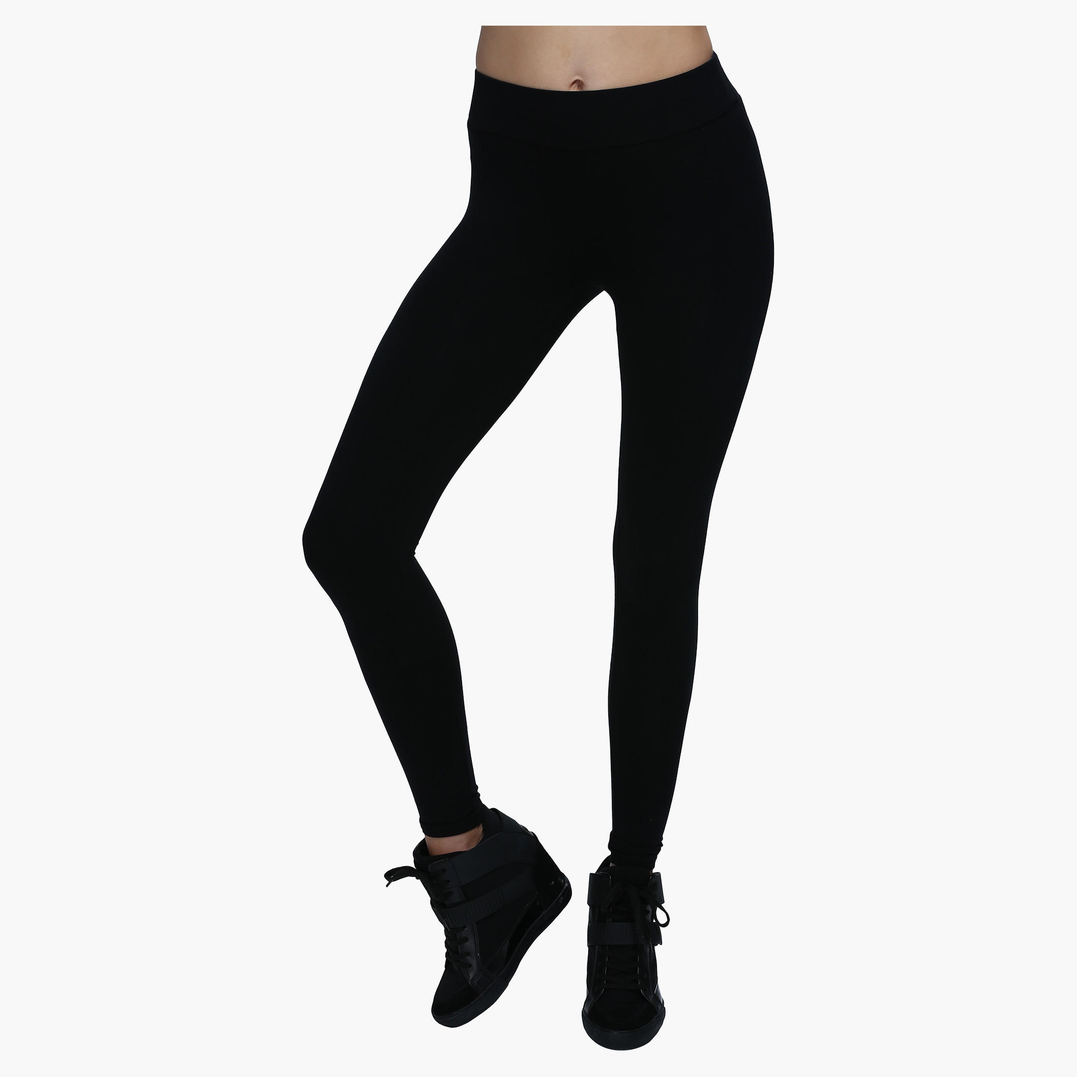 Full Length Leggings with Elasticised Waistband-women-clothing-bottoms-leggings-image-1