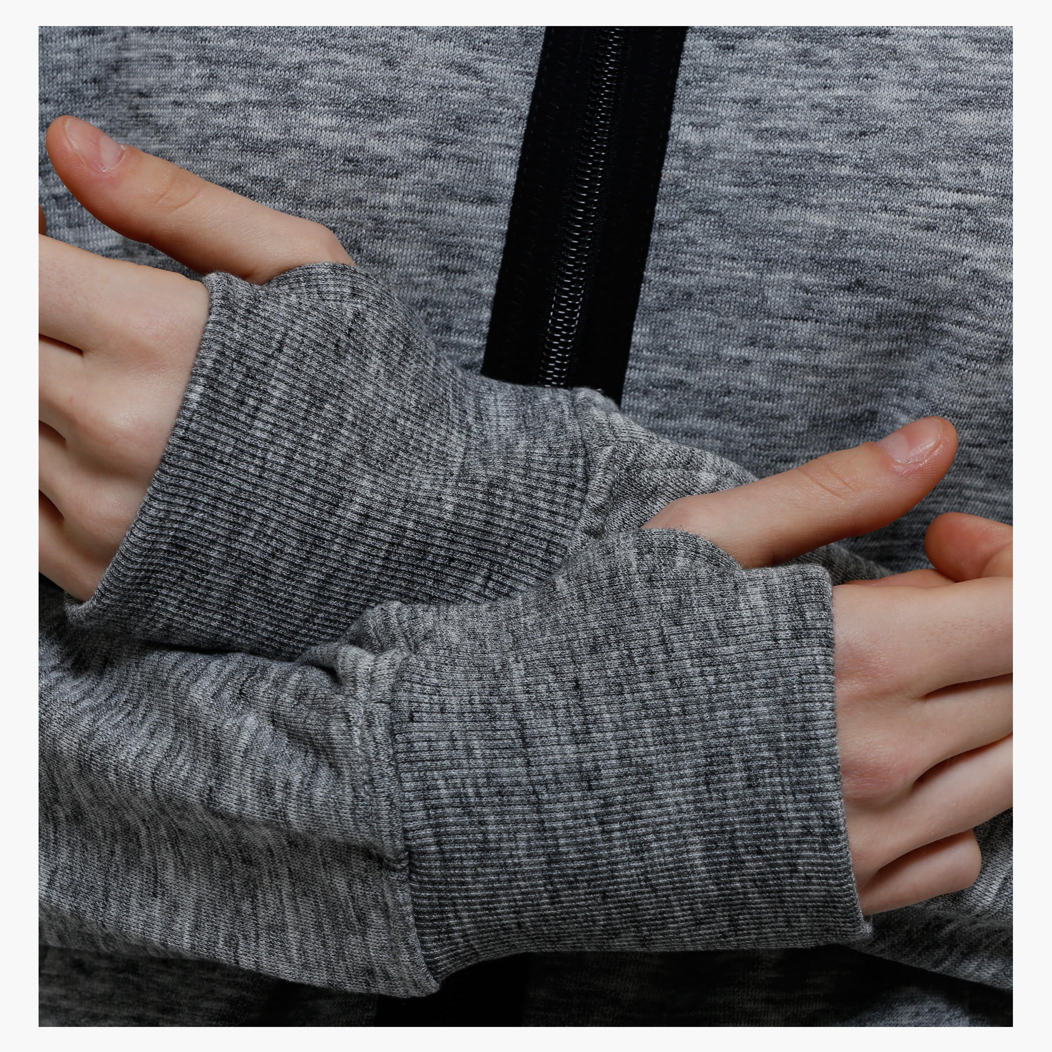 Melange Print Jacket with Zip Closure and Long Sleeves-women-clothing-sportswearandactivewear-coatsandjackets-jackets-image-4