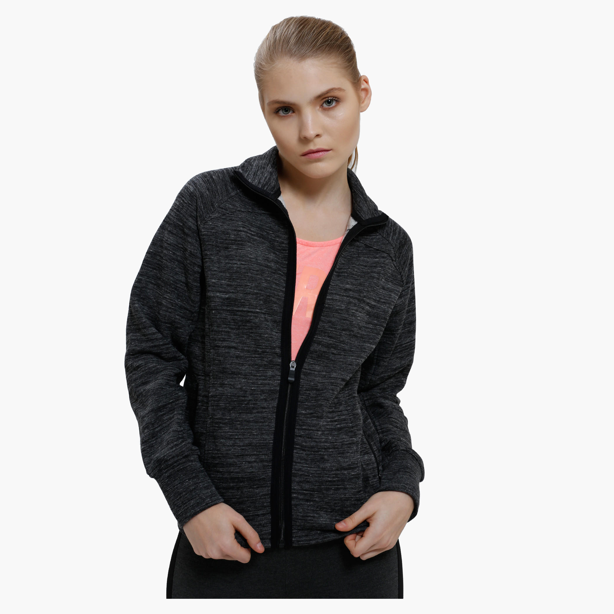 Melange Print Jacket with Zip Closure and Long Sleeves-women-clothing-sportswearandactivewear-coatsandjackets-jackets-image-6