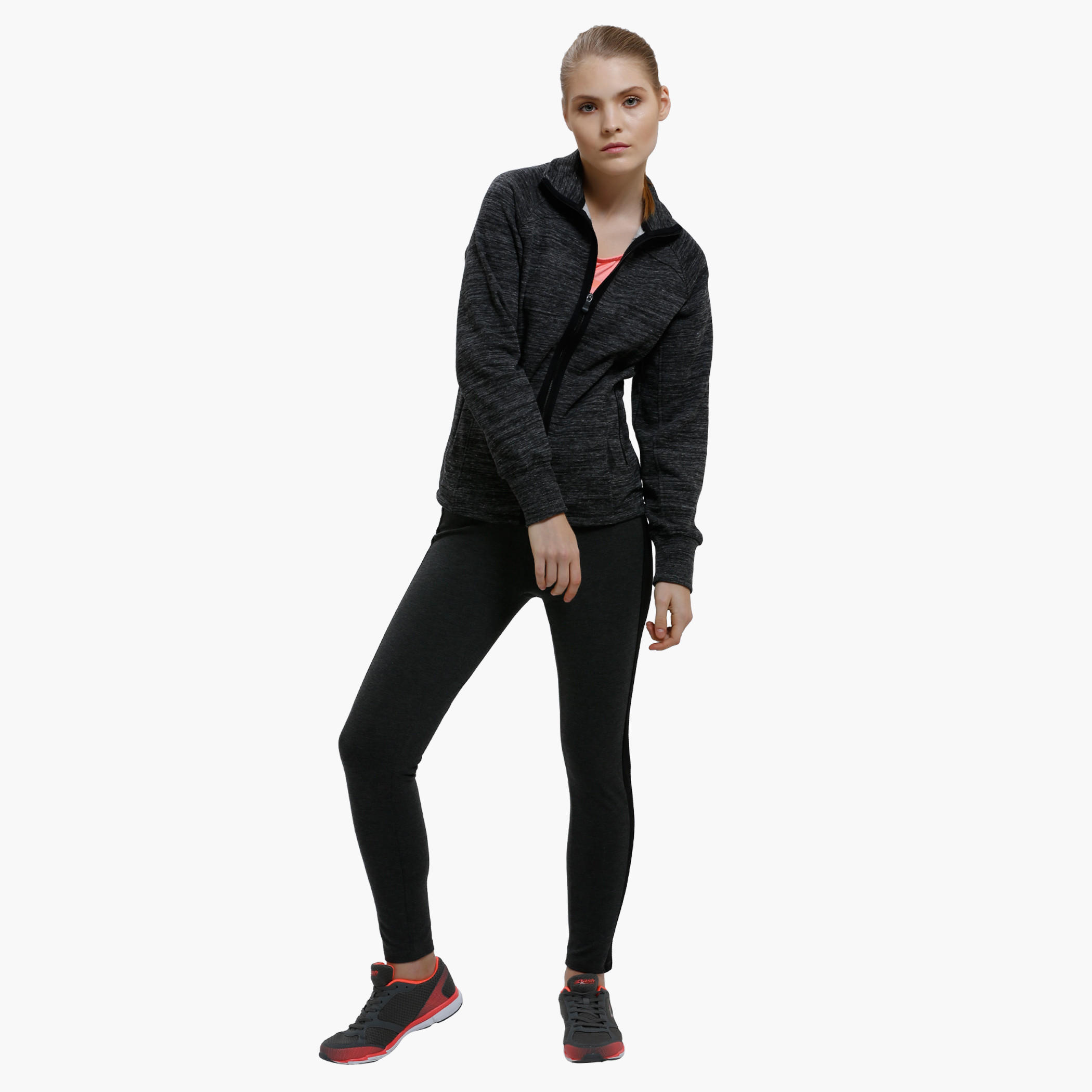 Melange Print Jacket with Zip Closure and Long Sleeves-women-clothing-sportswearandactivewear-coatsandjackets-jackets-image-10