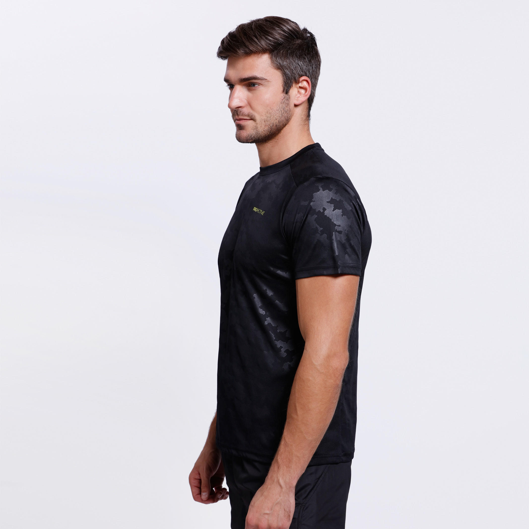 Tonal Print T-Shirt with Crew Neck and Short Sleeves-men-clothing-tshirtsandpolos-tshirts-image-3