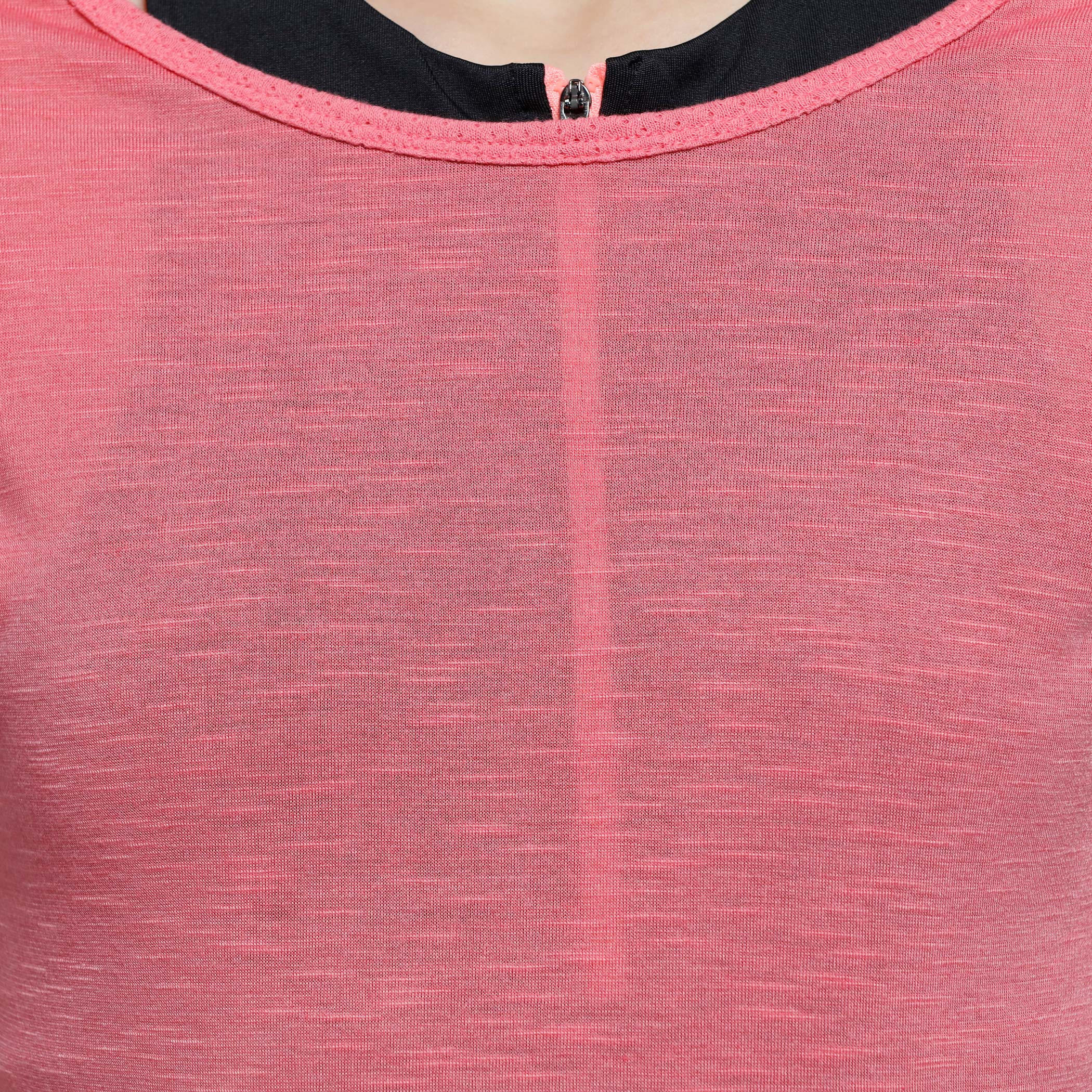 Cap Sleeves Top with Round Neck-women-clothing-tshirts-image-2