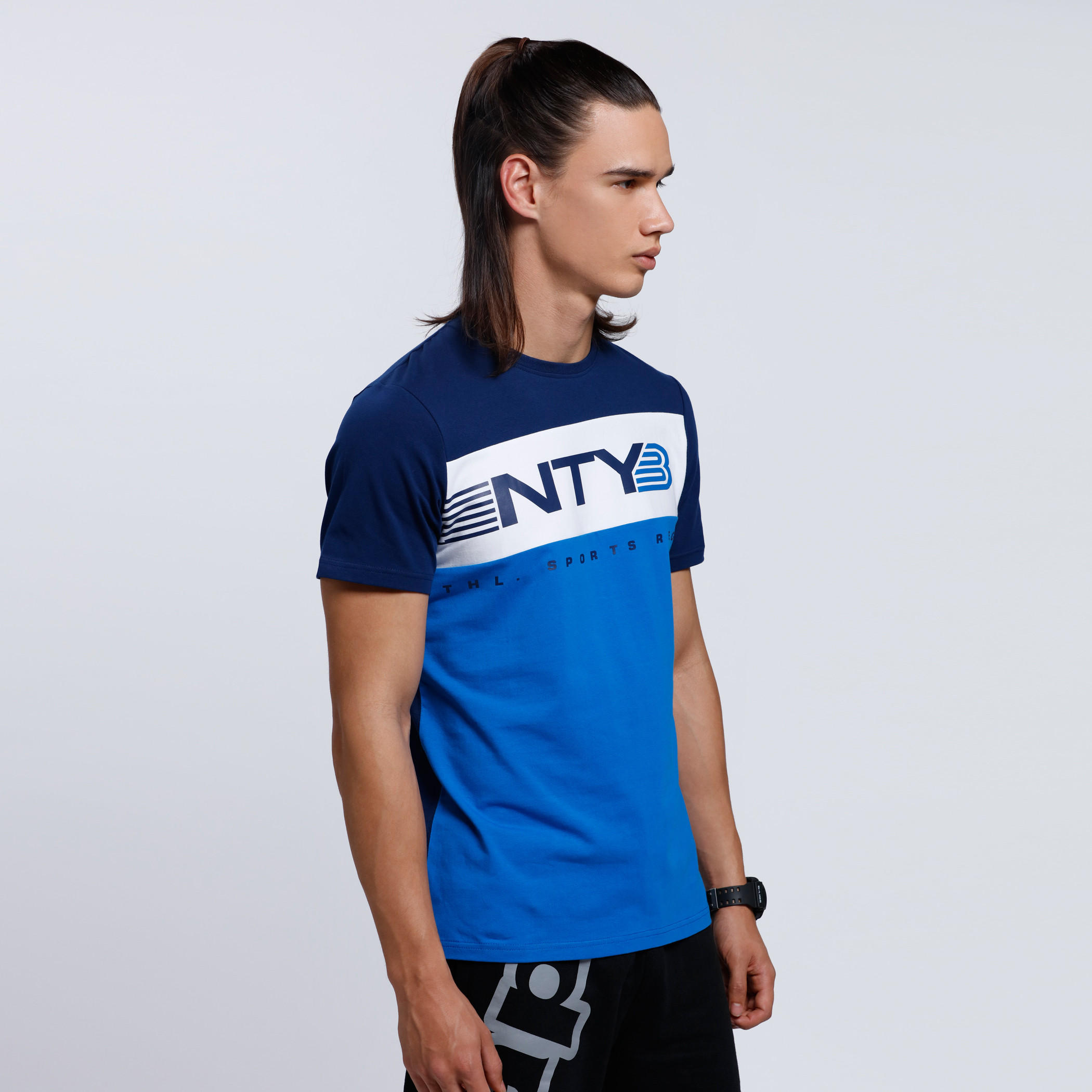 Printed Round Neck T-Shirt with Short Sleeves-men-clothing-sportswearandactivewear-tshirtsandpolos-image-3