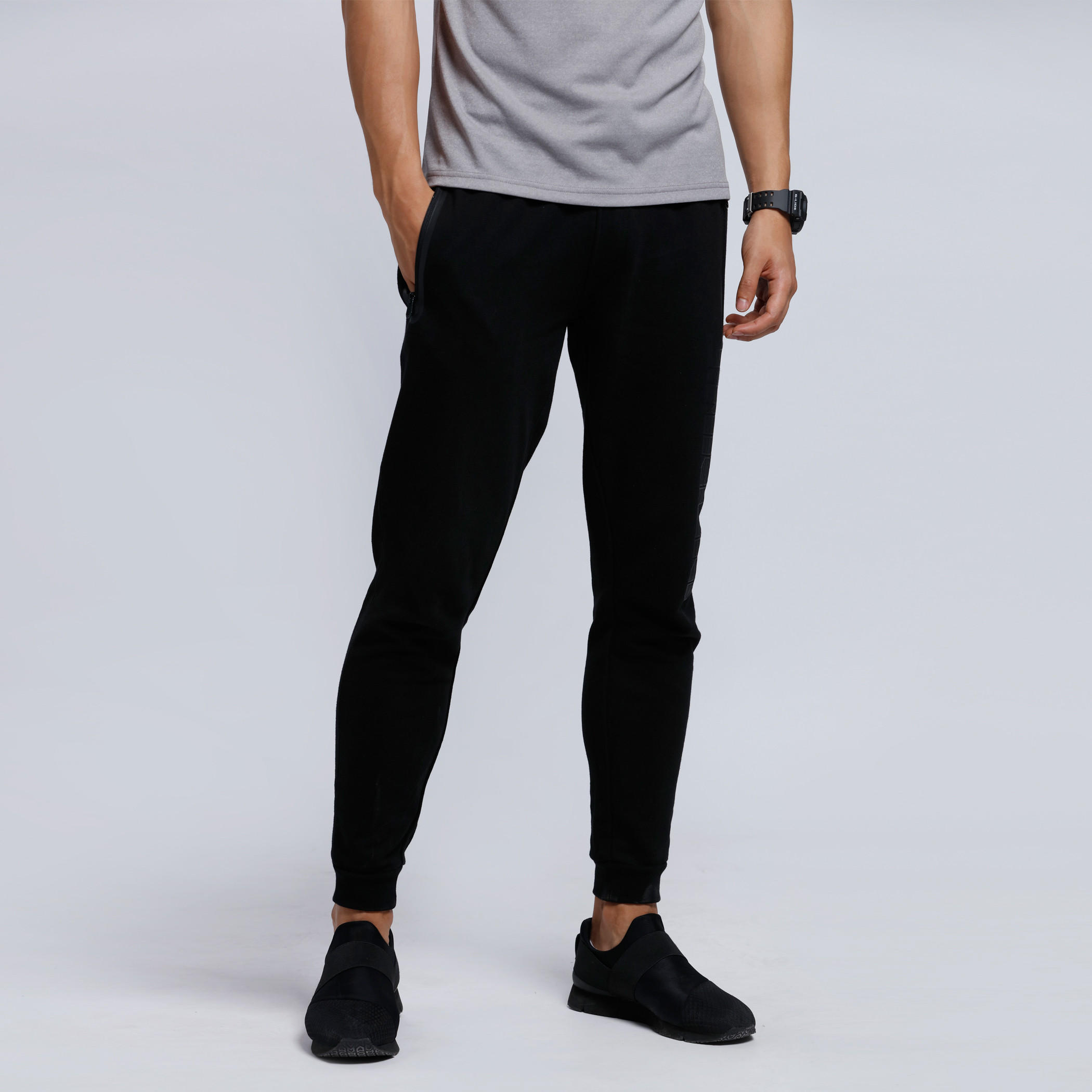 Full Length Jog Pants with Pocket Detail and Elasticised Waistband-men-clothing-sportswearandactivewear-bottoms-image-1