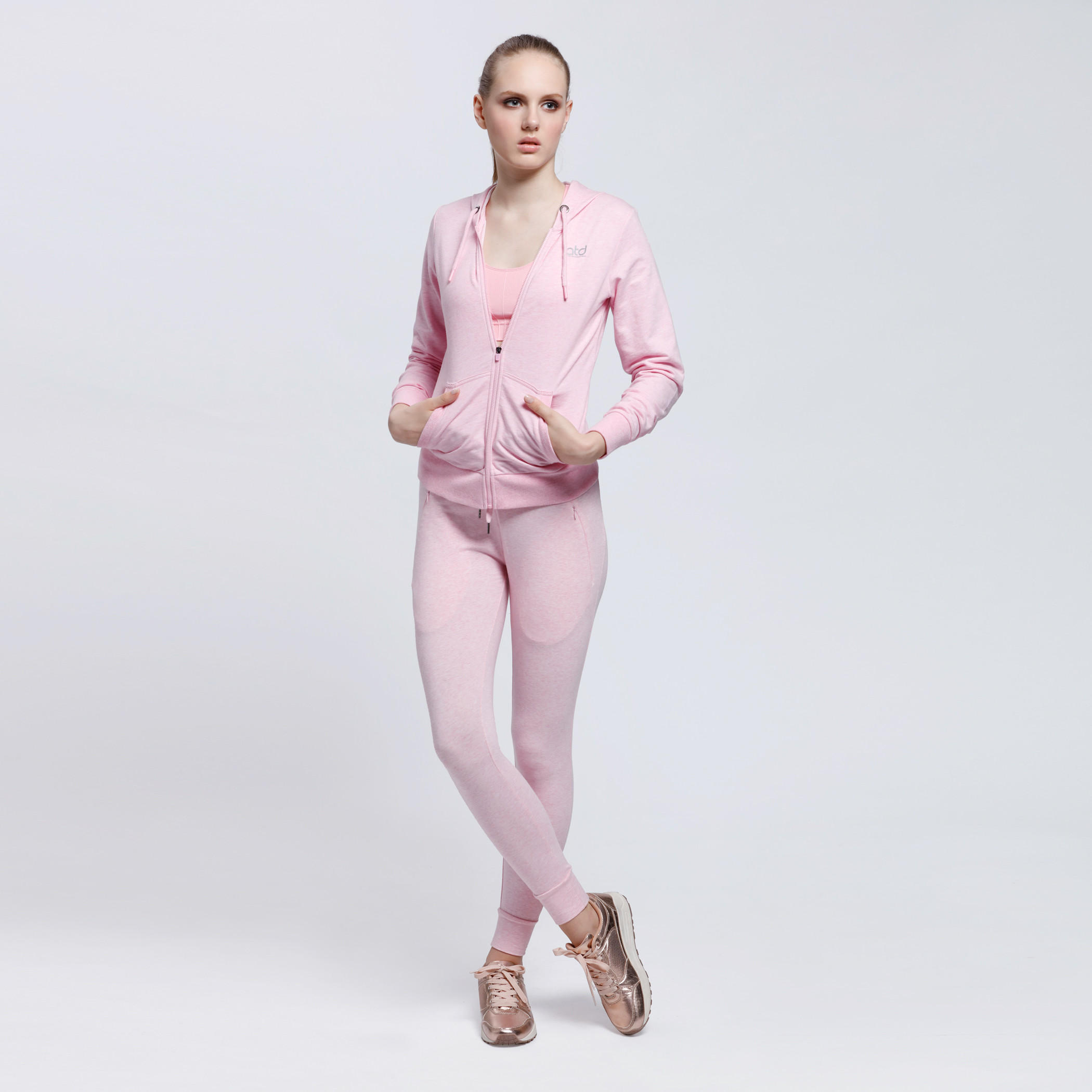 Full Length Jog Pants with Elasticised Waistband and Snug Fitted Cuffs-women-clothing-sportswearandactivewear-bottoms-image-5