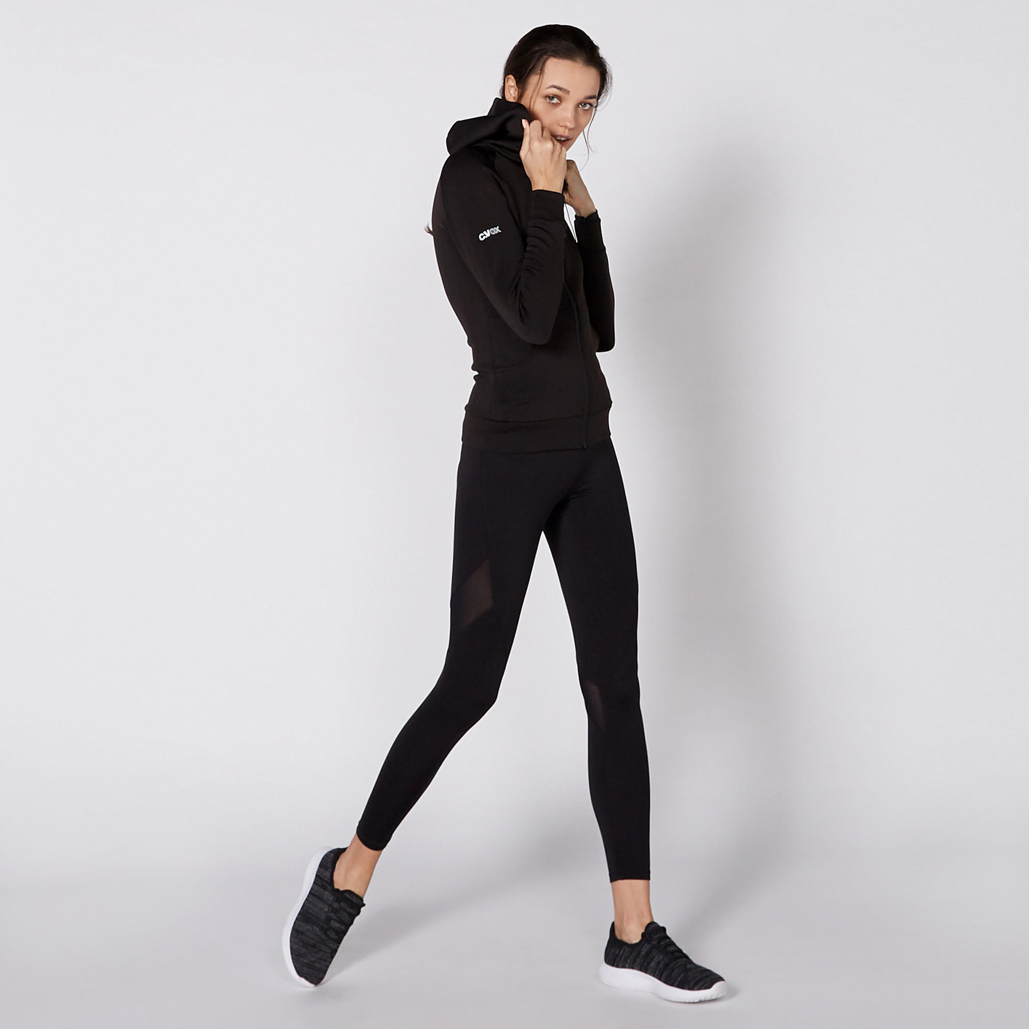 Printed Long Sleeves Jacket with Zip Closure and Detachable Earphones-women-clothing-sportswearandactivewear-hoodiesandsweatshirts-image-2