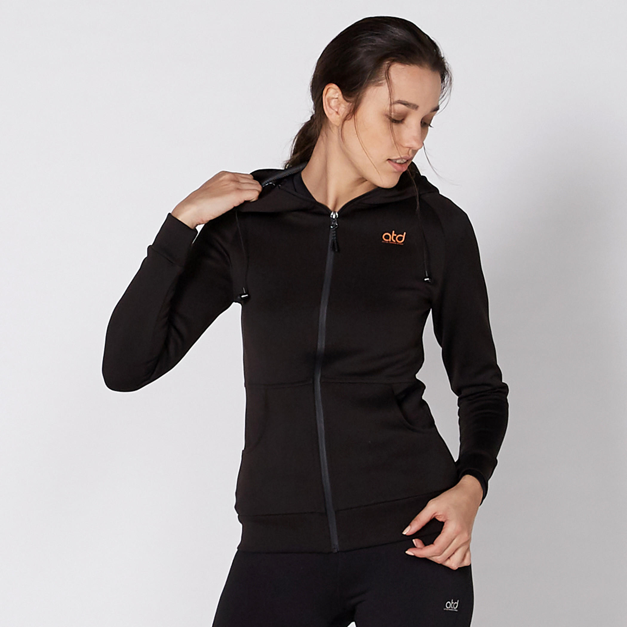 جاكيت بأكمام طويلة وسحّاب إغلاق مع طبعات مرفق بسمّاعات أذن قابلة للفصل-women-clothing-sportswearandactivewear-hoodiesandsweatshirts-image-3