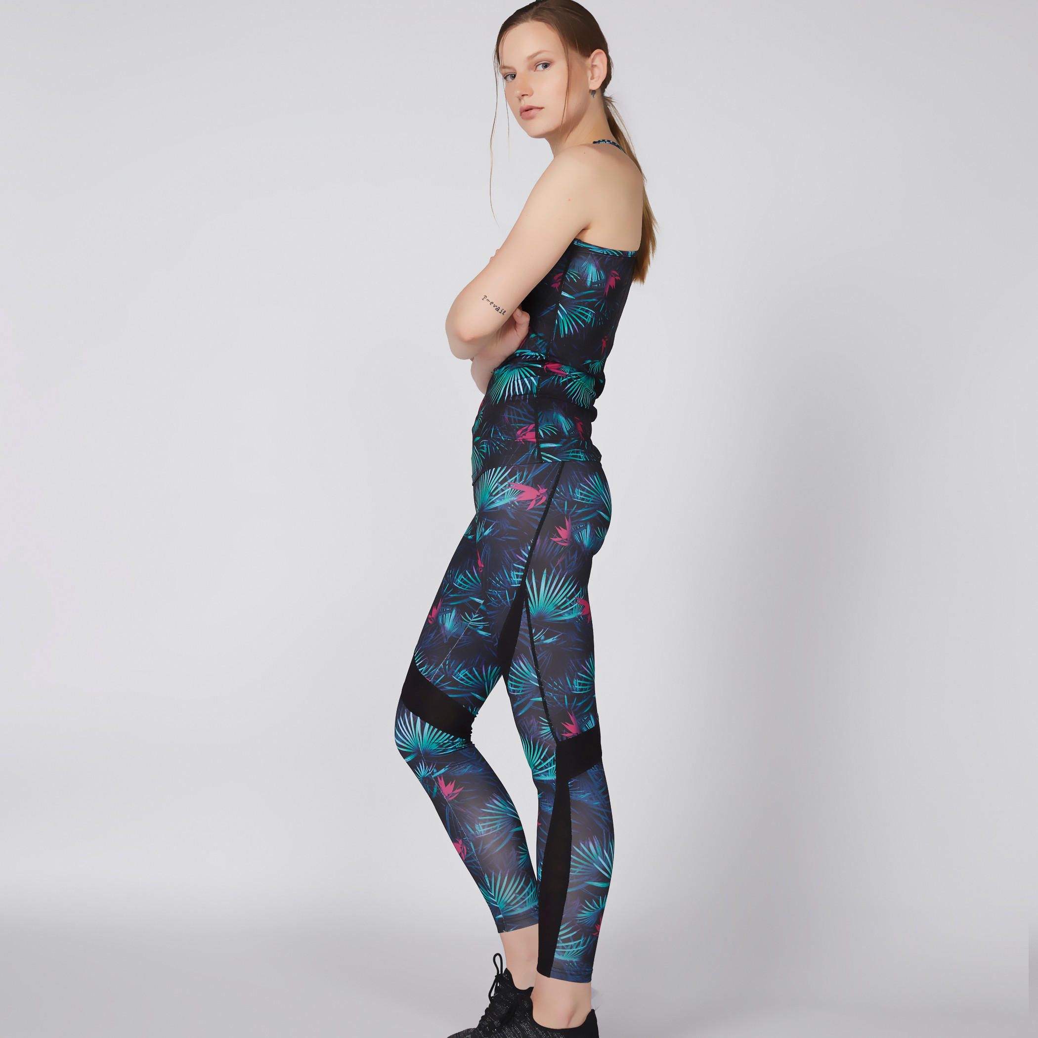 Printed Racer Back T-Shirt with Mesh Detail-women-clothing-sportswearandactivewear-tshirtsandvests-image-3