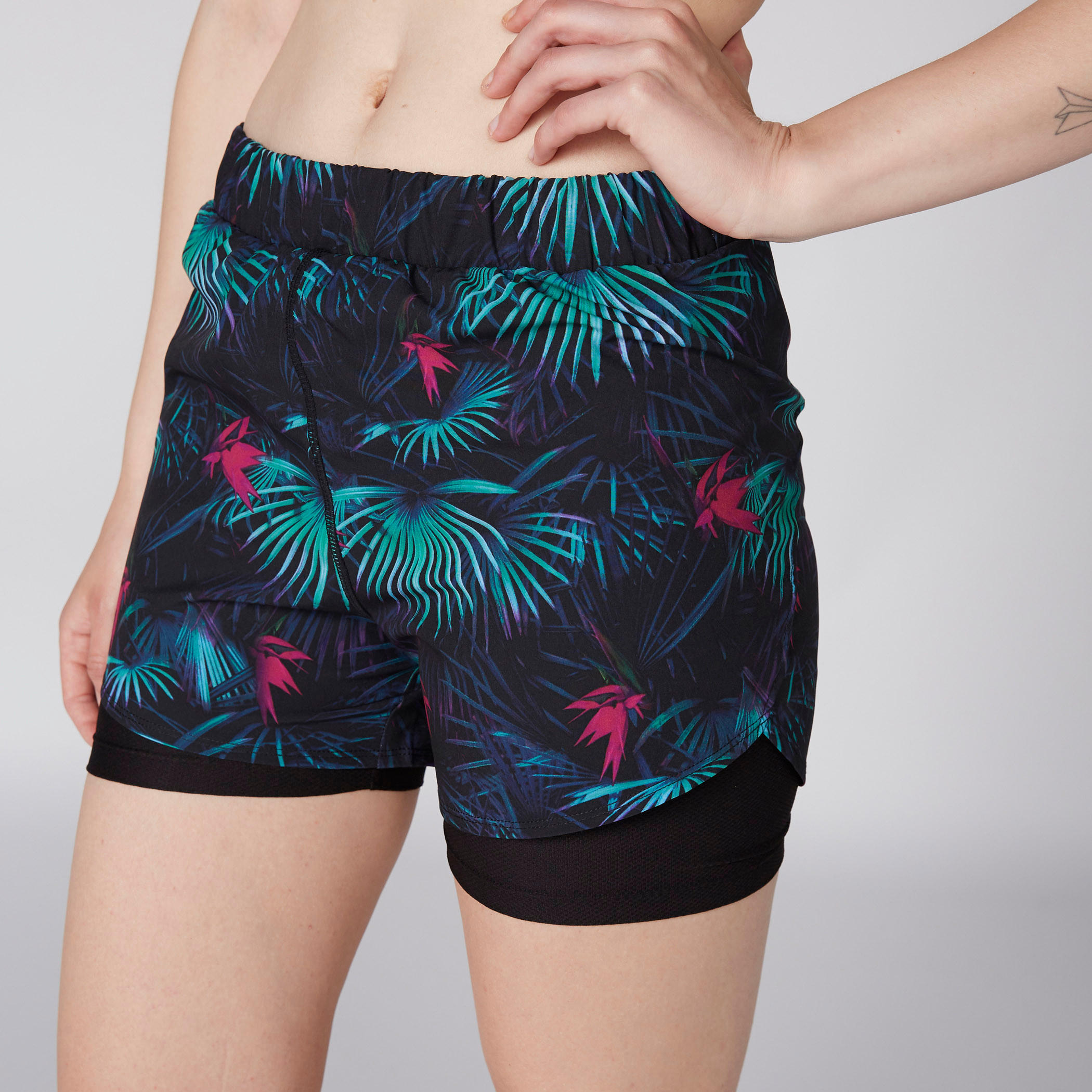 Printed Shorts with Elasticised Waistband-women-clothing-bottoms-shorts-image-2