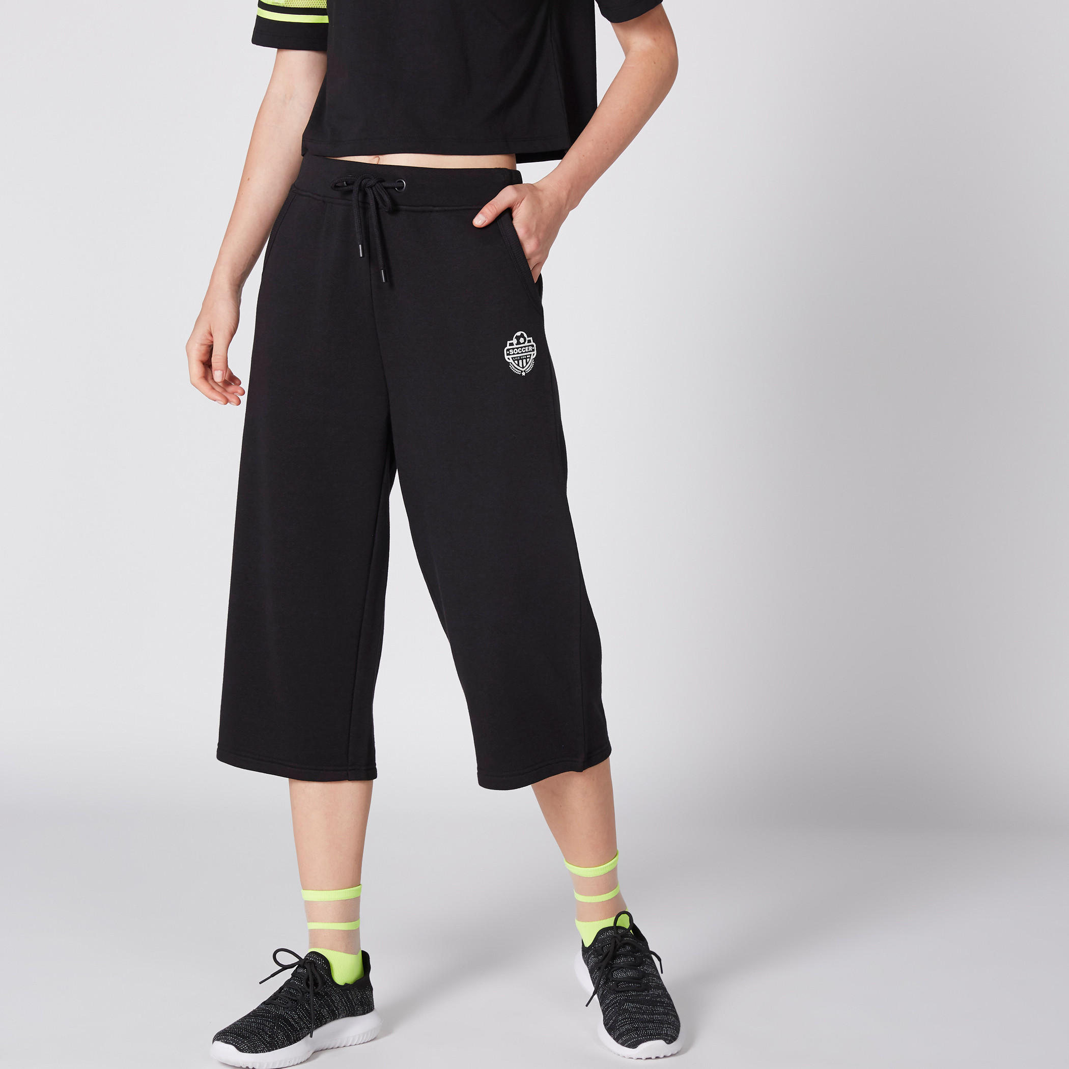 Pocket Detail Culottes with Elasticised Waistband and Drawstring-women-clothing-bottoms-trousers-image-1