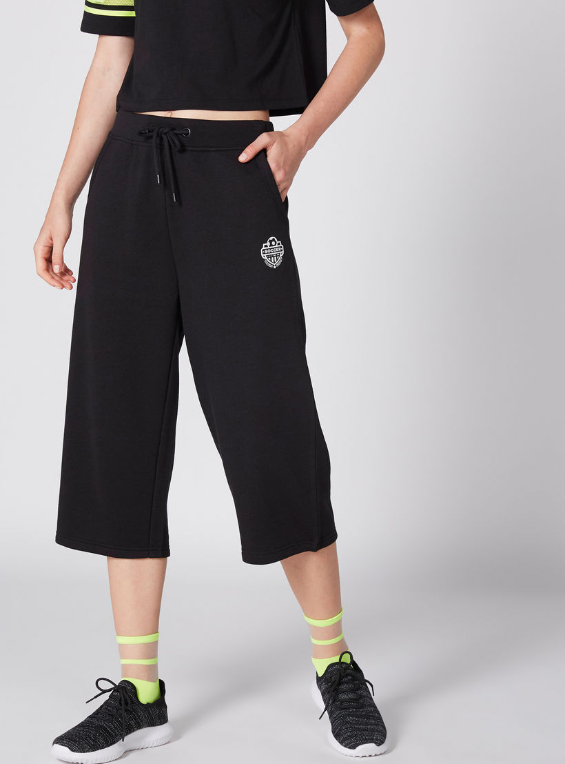 Pocket Detail Culottes with Elasticised Waistband and Drawstring-women-clothing-bottoms-trousers-image-1