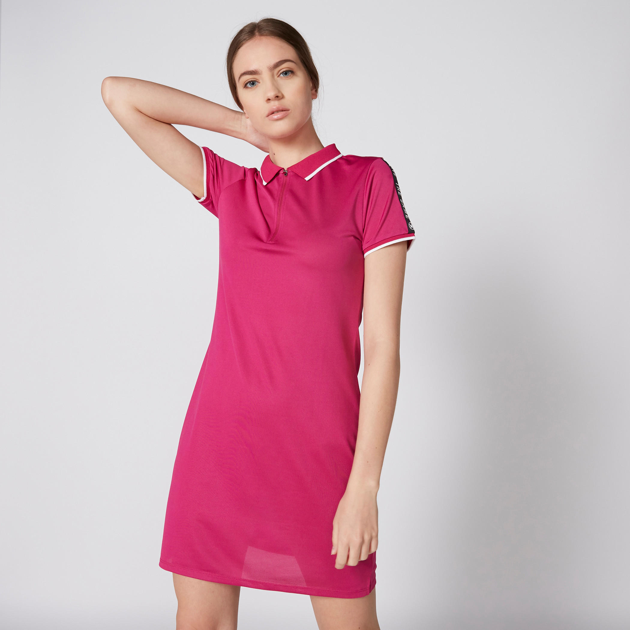 تيشيرت بياقة بولو وأكمام قصيرة-women-clothing-dresses-image-4