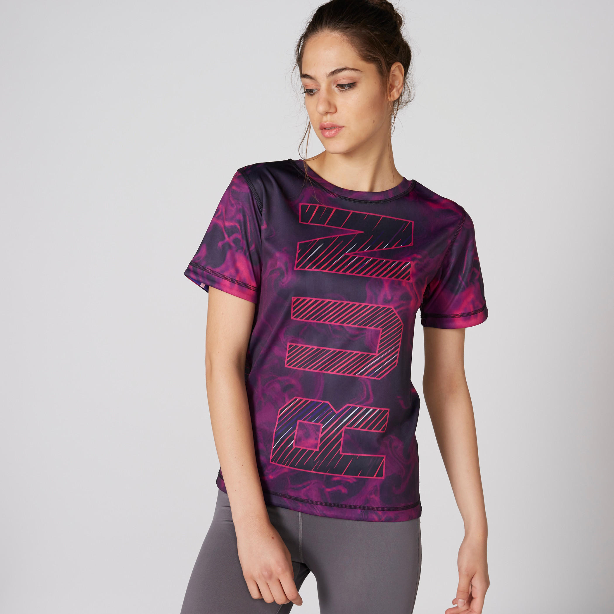 Printed 4-Way Reversible T-Shirt with Round Neck and Short Sleeves-women-clothing-sportswearandactivewear-tshirtsandvests-image-2