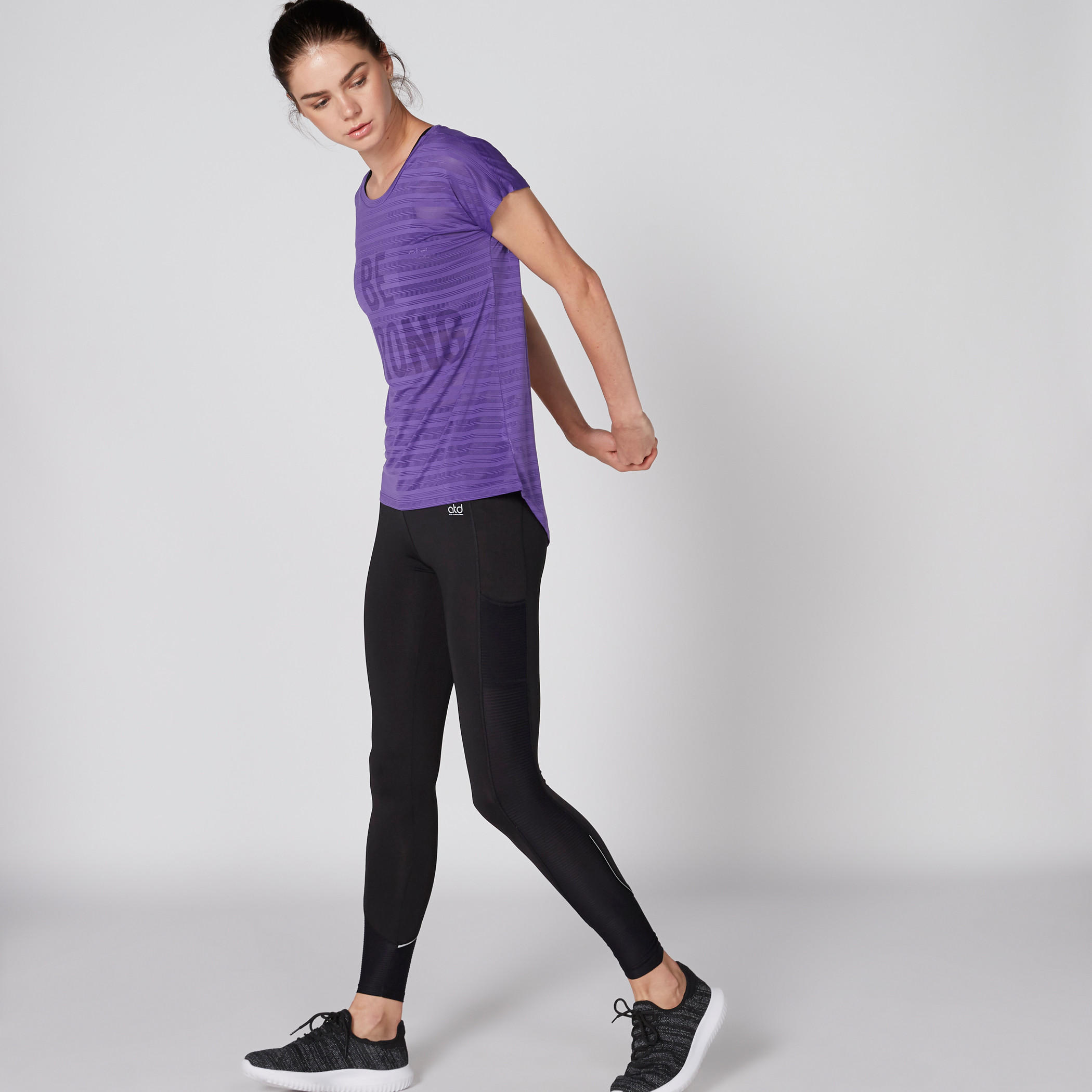 Printed T-Shirt with Round Neck and Extended Sleeves-women-clothing-sportswearandactivewear-tshirtsandvests-image-1