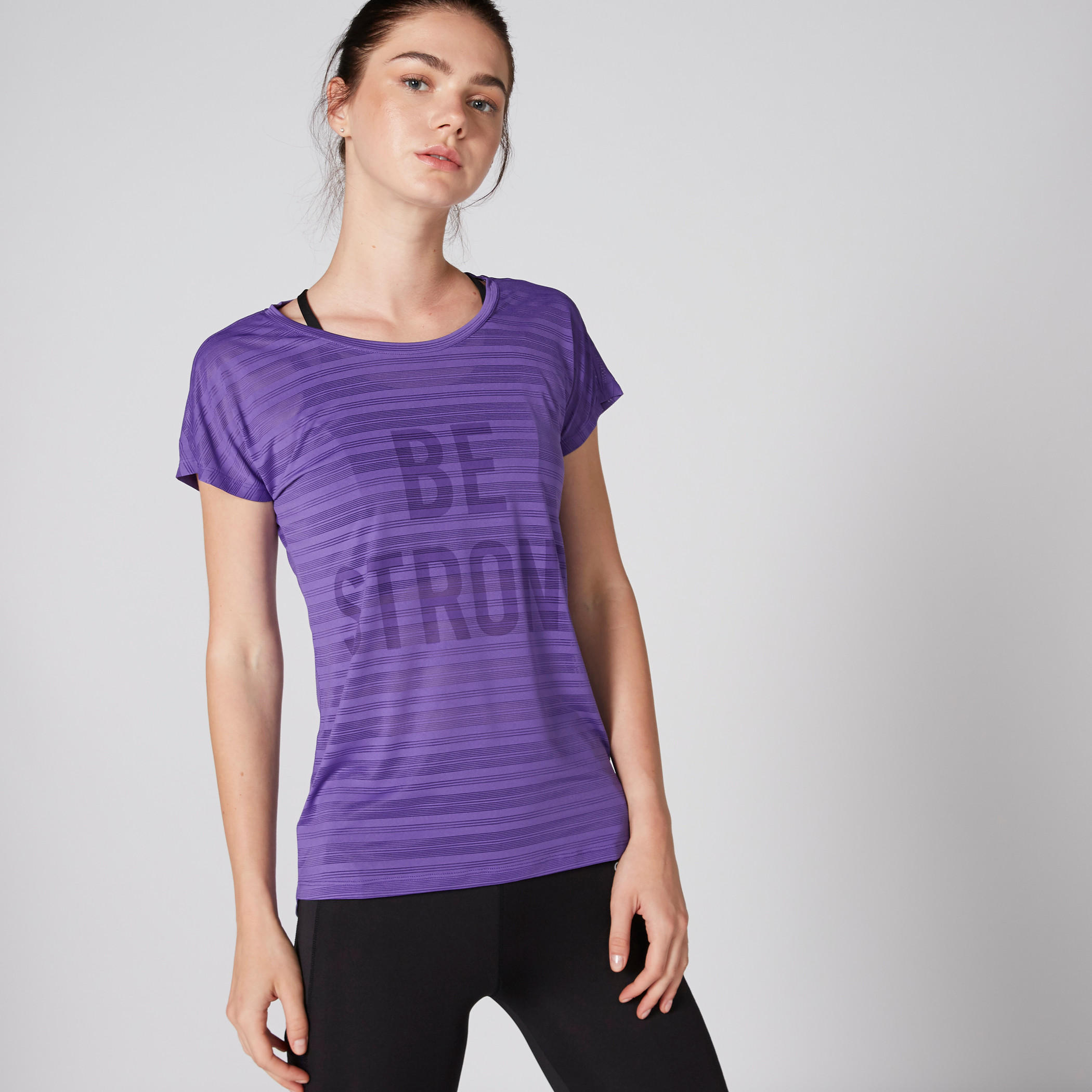 Printed T-Shirt with Round Neck and Extended Sleeves-women-clothing-sportswearandactivewear-tshirtsandvests-image-3
