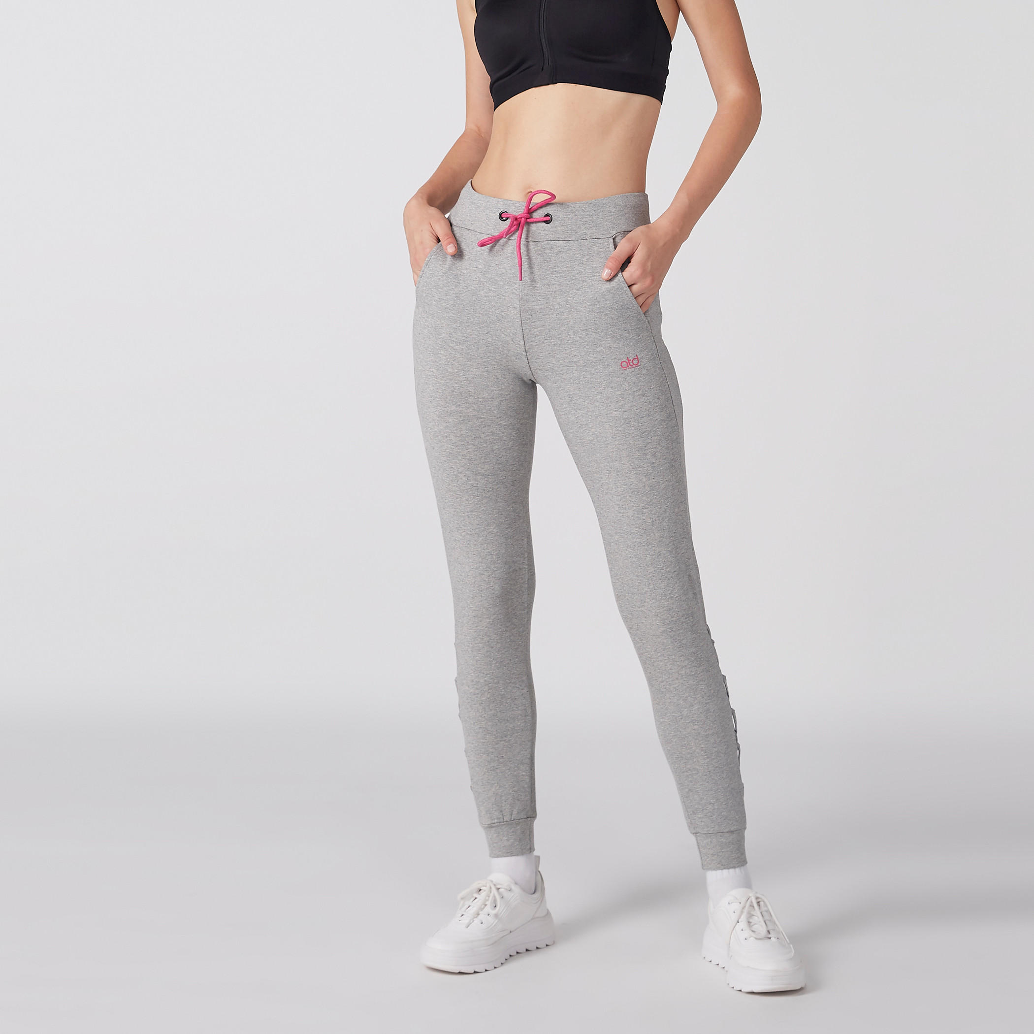 بنطال رياضي طويل بخصر مطّاطي وجيوب-women-clothing-sportswearandactivewear-bottoms-image-1