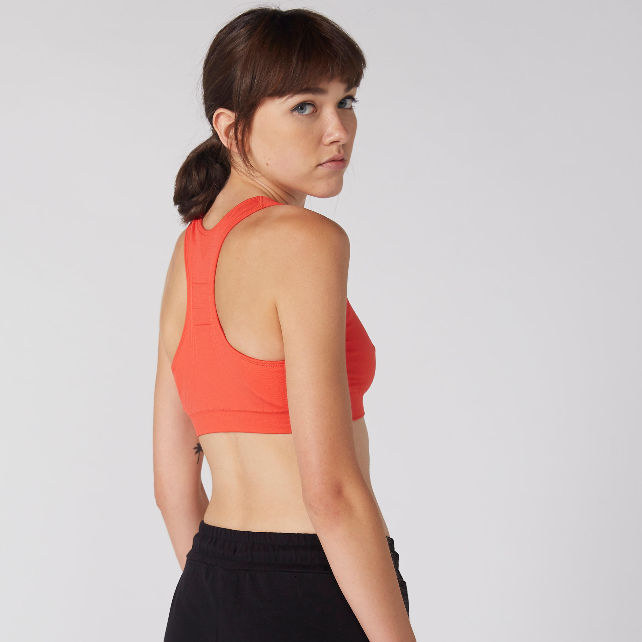 Textured Sports Bra with Scoop Neck and Racerback-sports-women-clothing-sportsbras-image-1