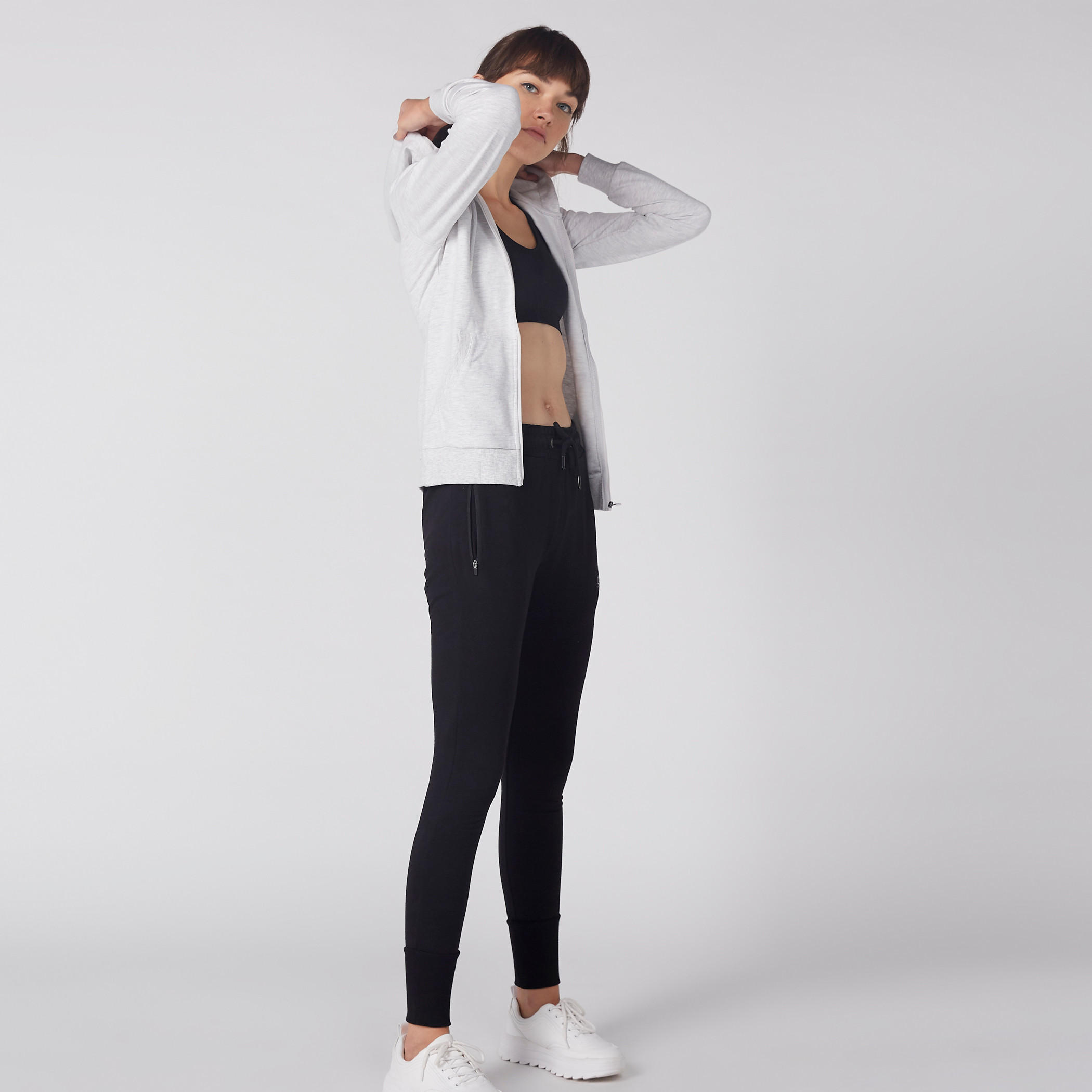 صدرية رياضية بارزة الملمس بياقة عميقة وظهر ريسر-sports-women-clothing-sportsbras-image-2