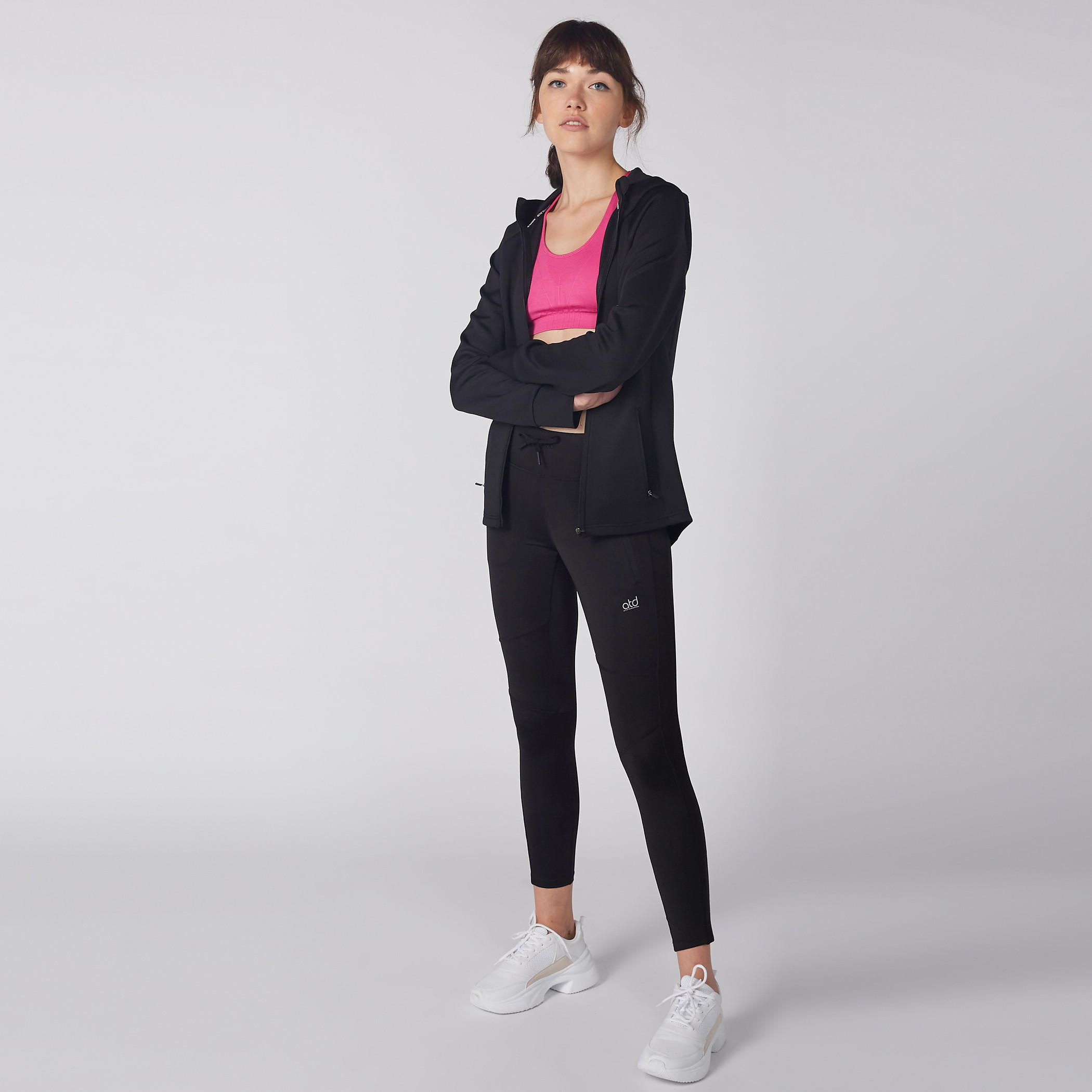 صدرية رياضية بارزة الملمس بياقة عميقة وظهر ريسر-sports-women-clothing-sportsbras-image-2