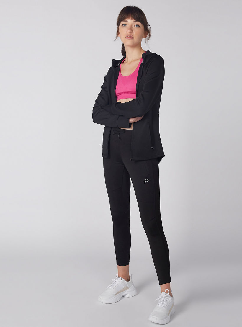 صدرية رياضية بارزة الملمس بياقة عميقة وظهر ريسر-sports-women-clothing-sportsbras-image-2
