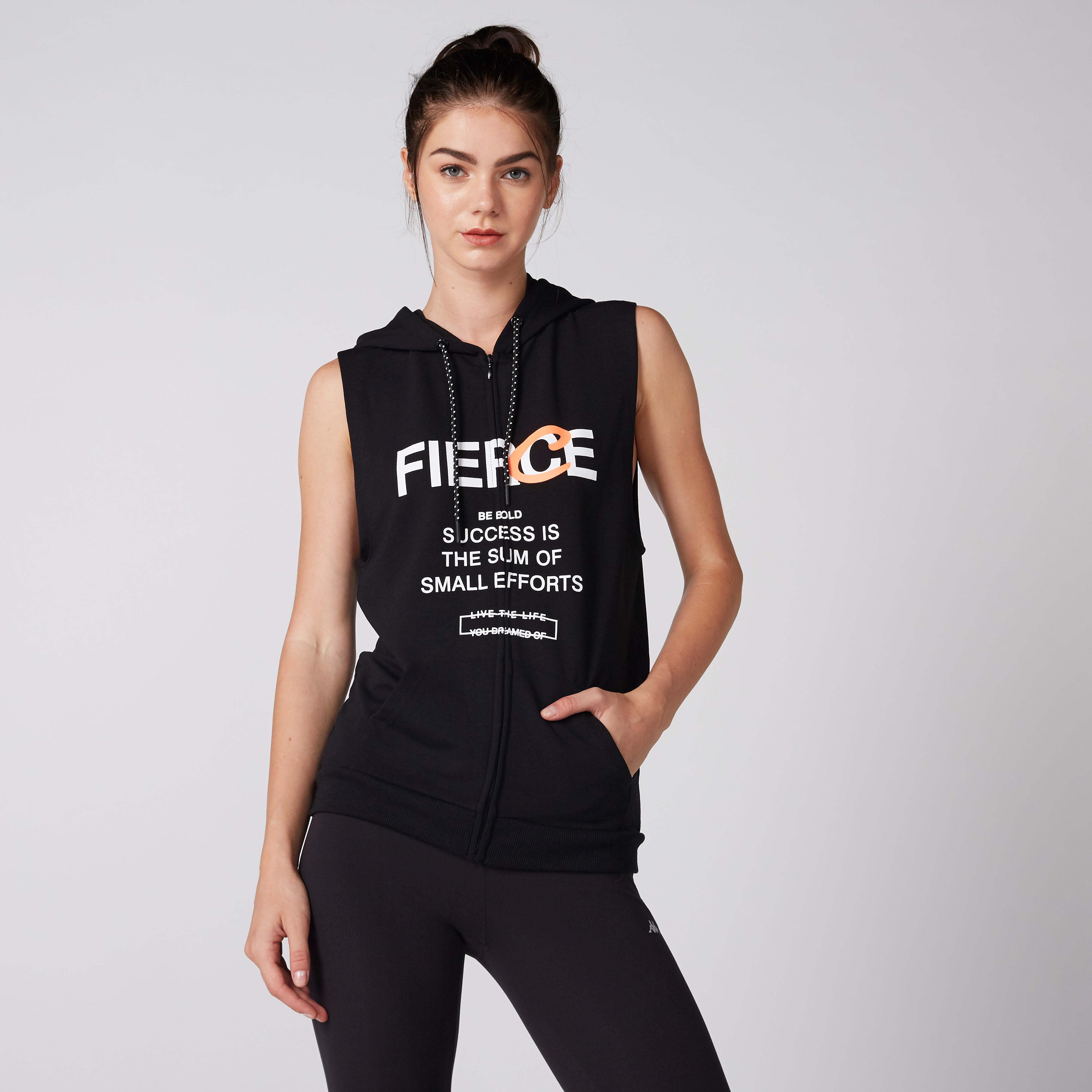 Printed Sleeveless Jacket with Zip Closure-women-clothing-sportswearandactivewear-coatsandjackets-jackets-image-1